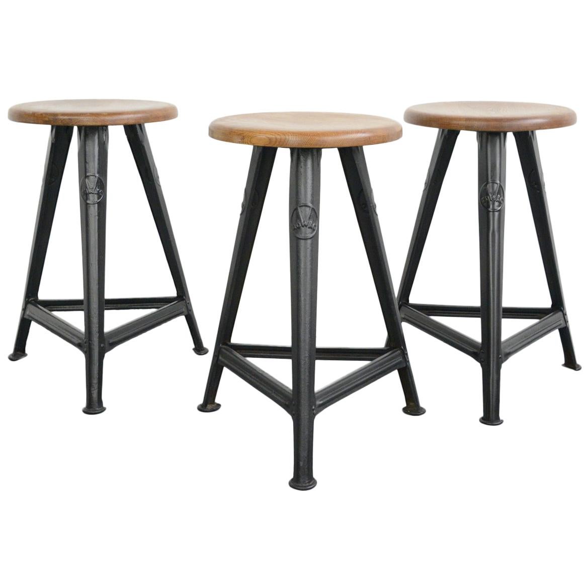 Industrial Factory Stools by Rowac, circa 1920s