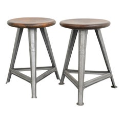 Industrial Factory Stools by Rowac, circa 1920s