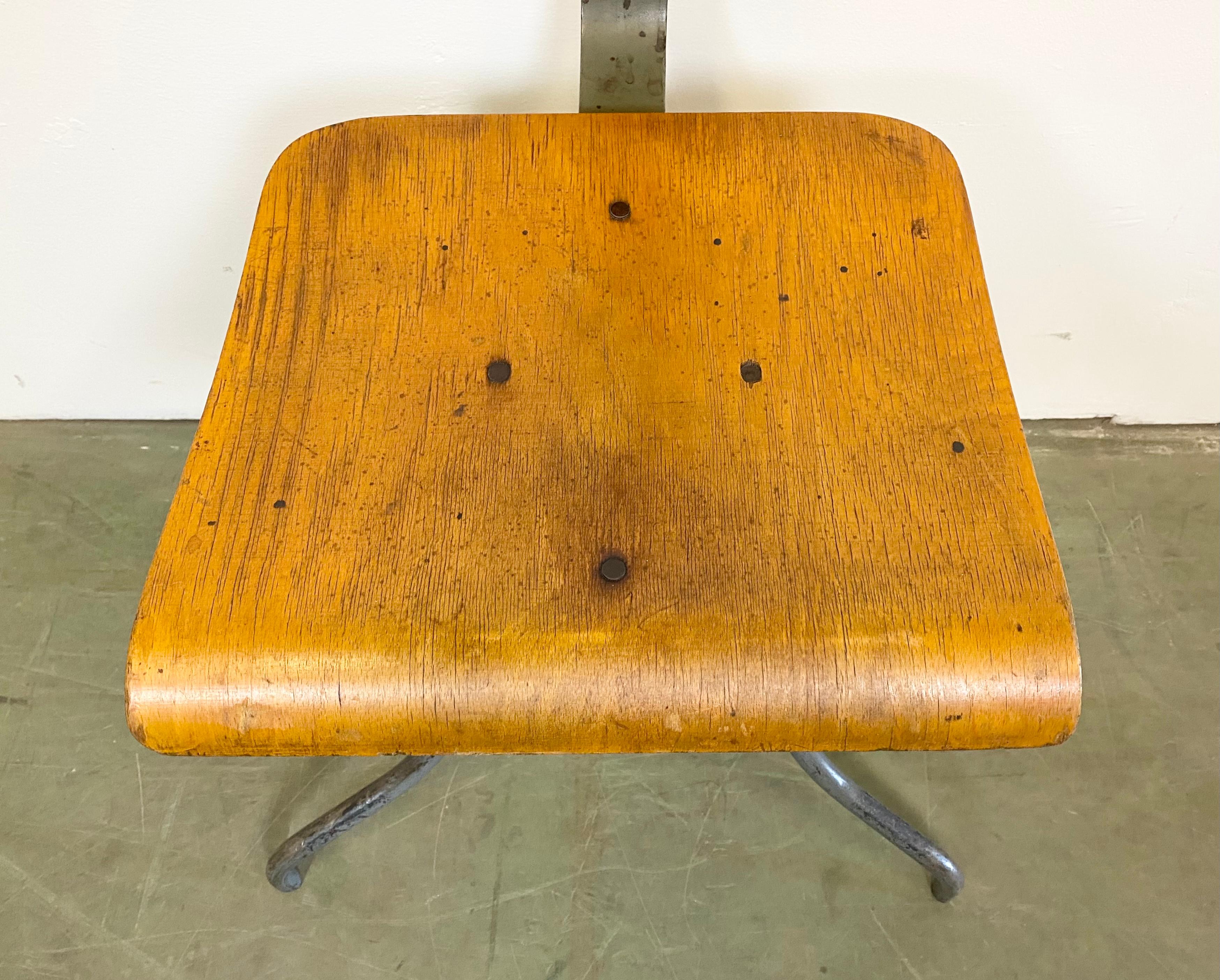 Czech Industrial Factory Swivel Chair, 1960s For Sale