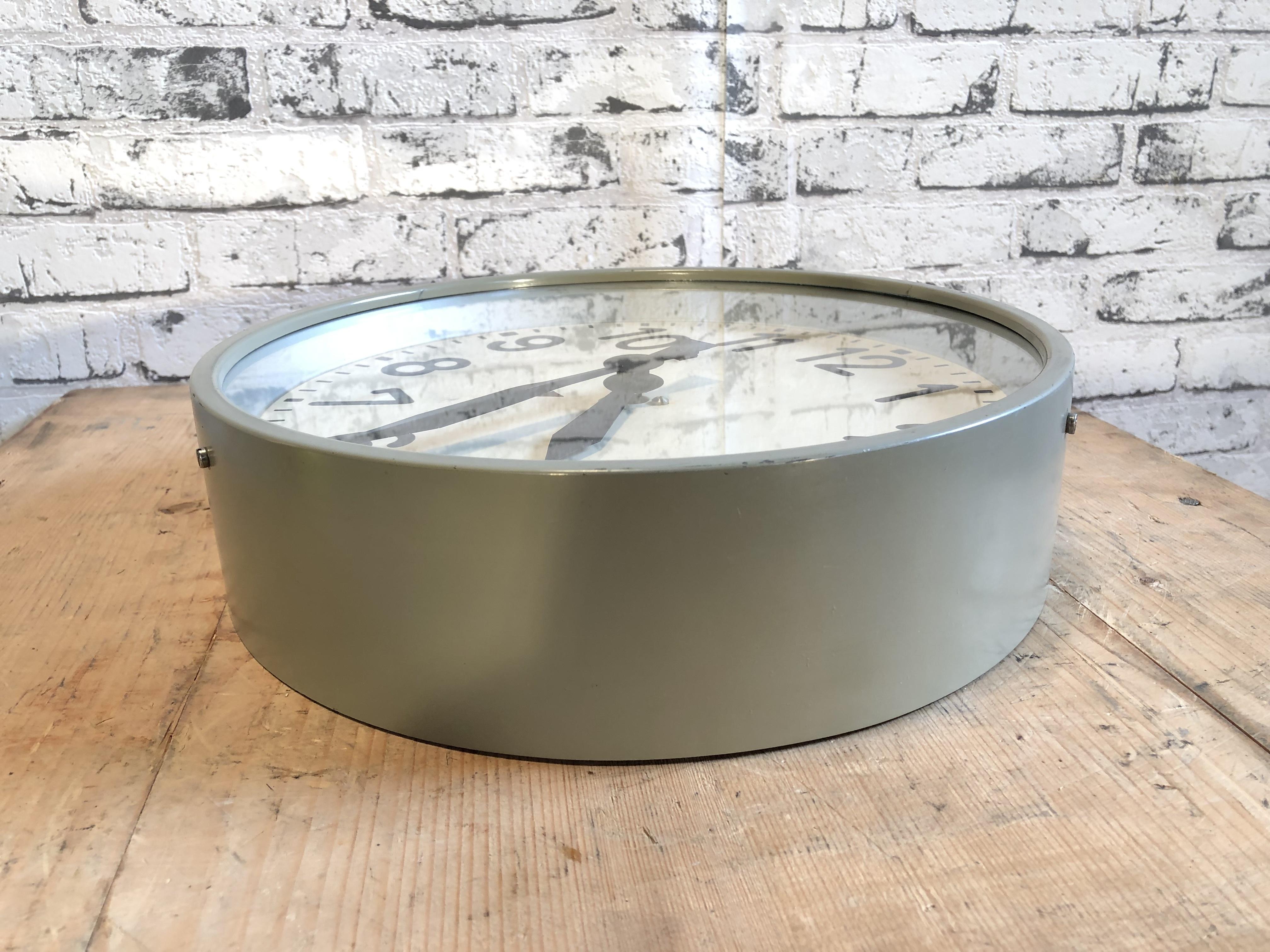 Czech Industrial Factory Wall Clock, 1950s