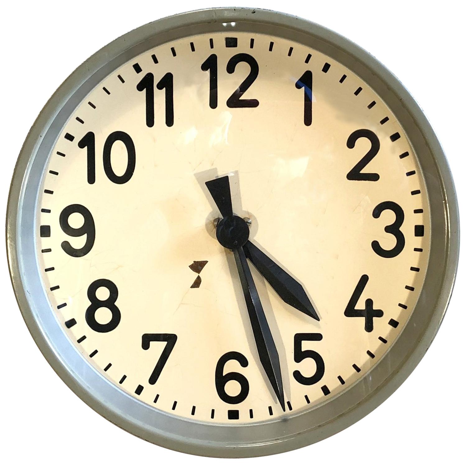 Industrial Factory Wall Clock, 1950s