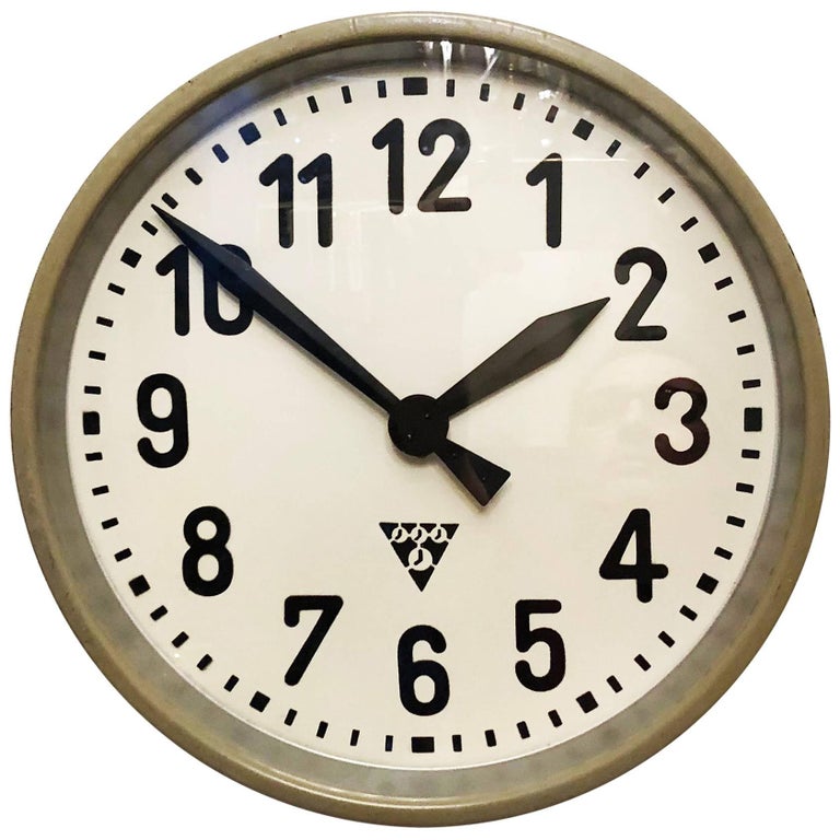Industrial Factory Wall Clock by Pragotron at 1stDibs