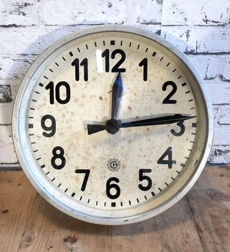 Industrial Factory Wall Clock From Chronotechna, 1950s at 1stDibs
