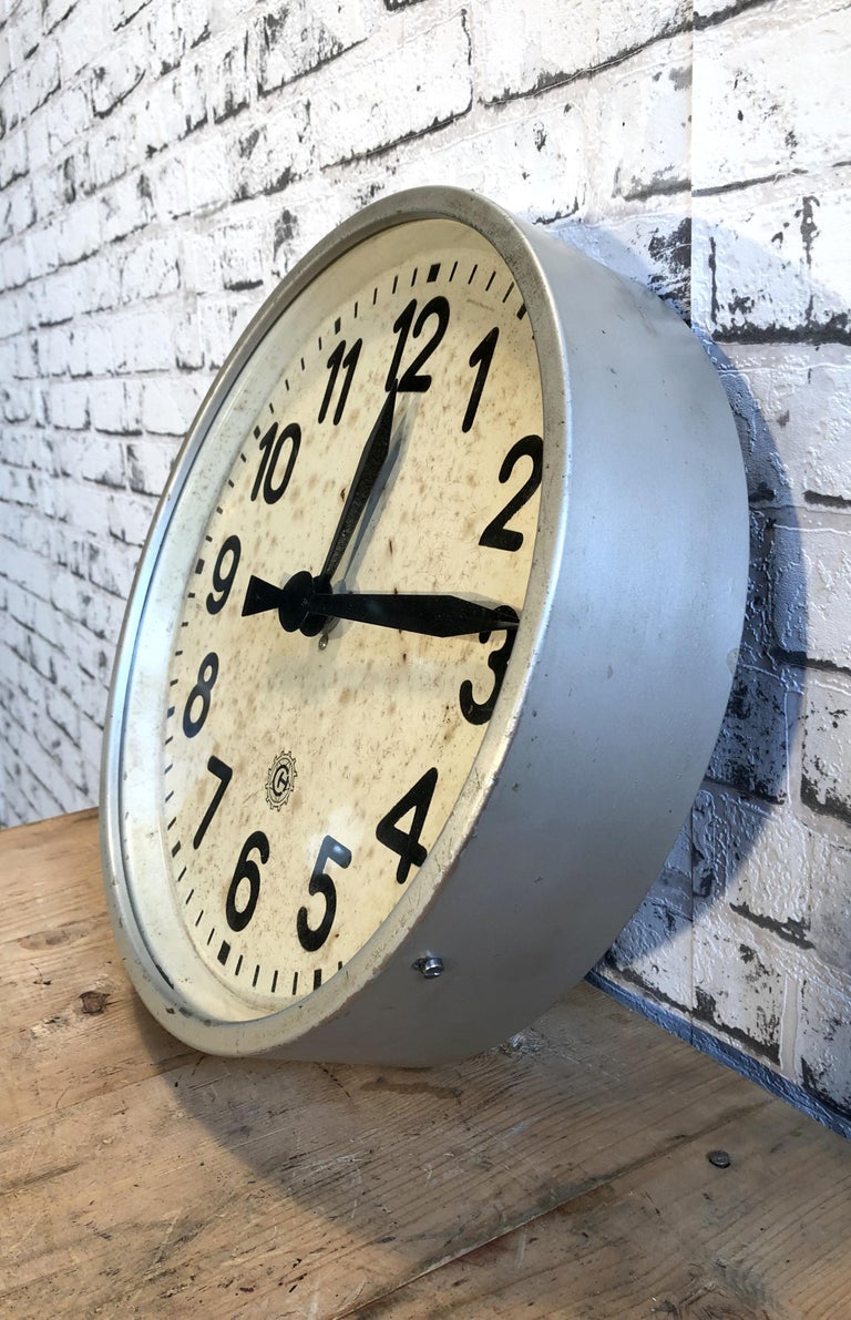 Industrial Factory Wall Clock From Chronotechna, 1950s at 1stDibs