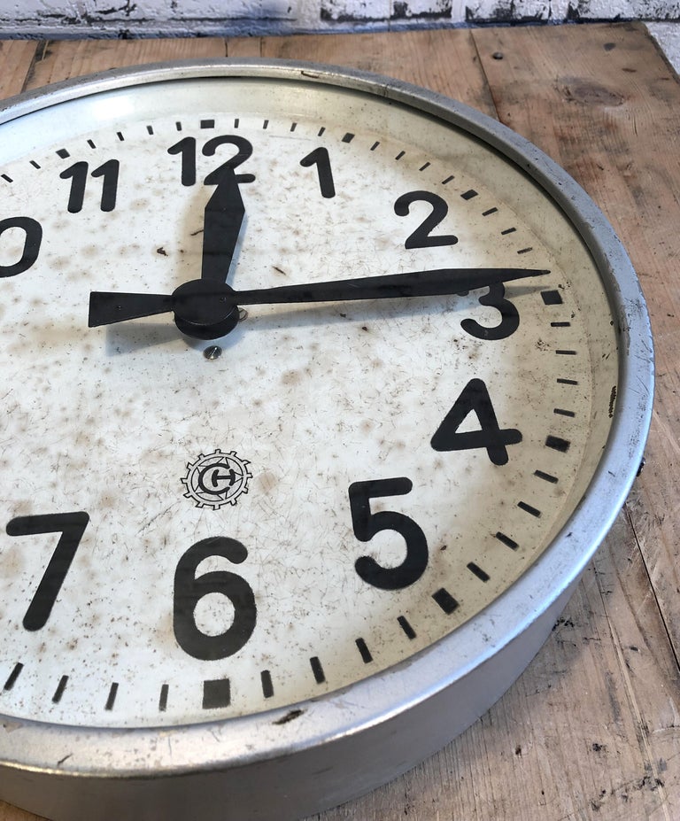 Industrial Factory Wall Clock From Chronotechna, 1950s at 1stDibs