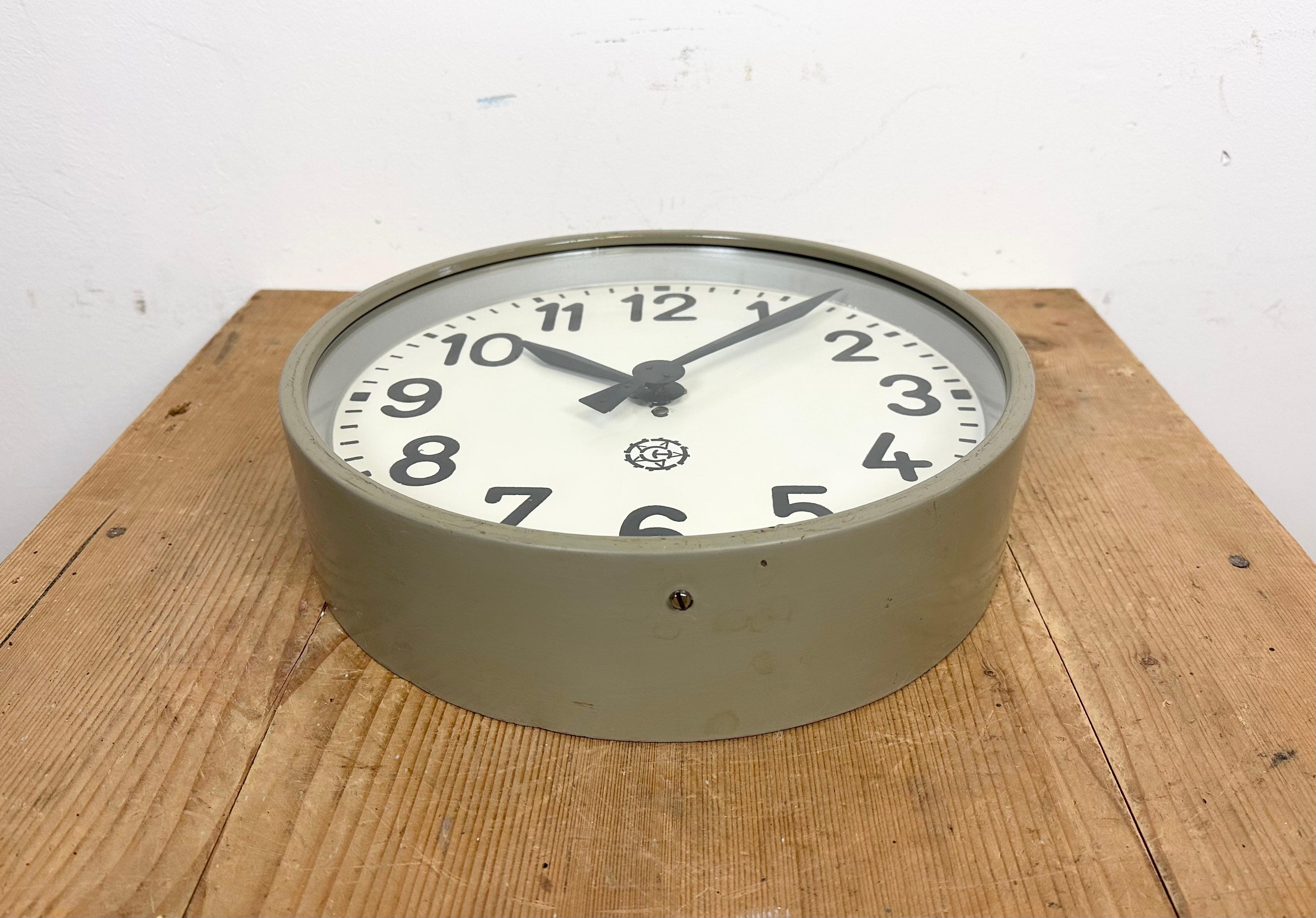 20th Century Industrial Factory Wall Clock from Chronotechna, 1950s For Sale