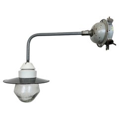 Industrial Factory Wall Light with Enamel Shade, 1960s