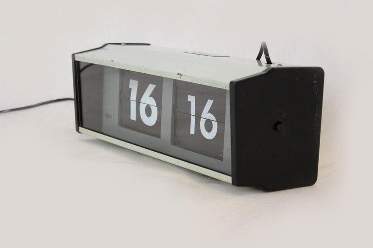 Industrial Flip Wall Clock from Pragotron, 1980s at 1stDibs