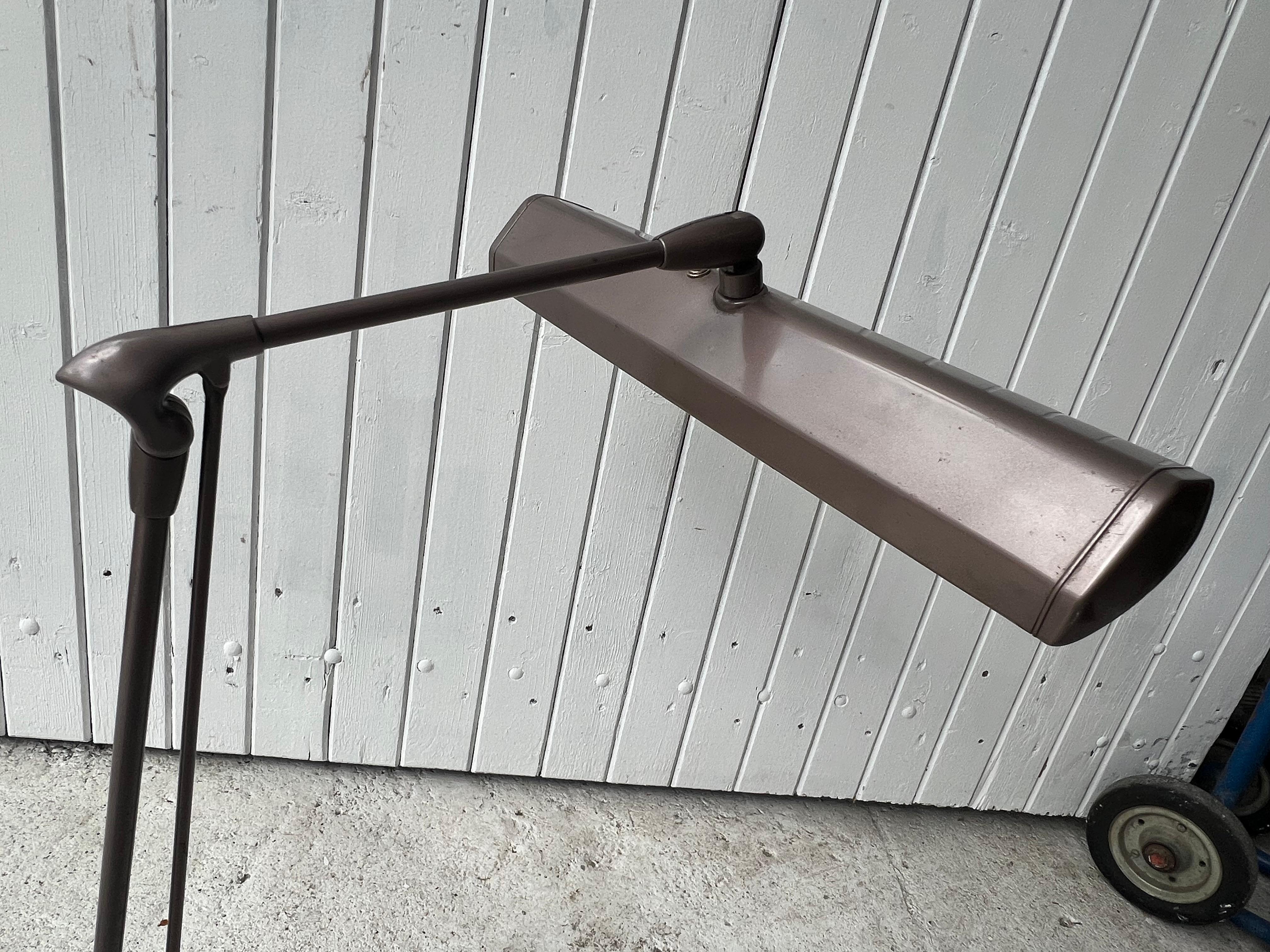 Industrial Floating Metal Lamp by Dazor USA , Signed For Sale 5