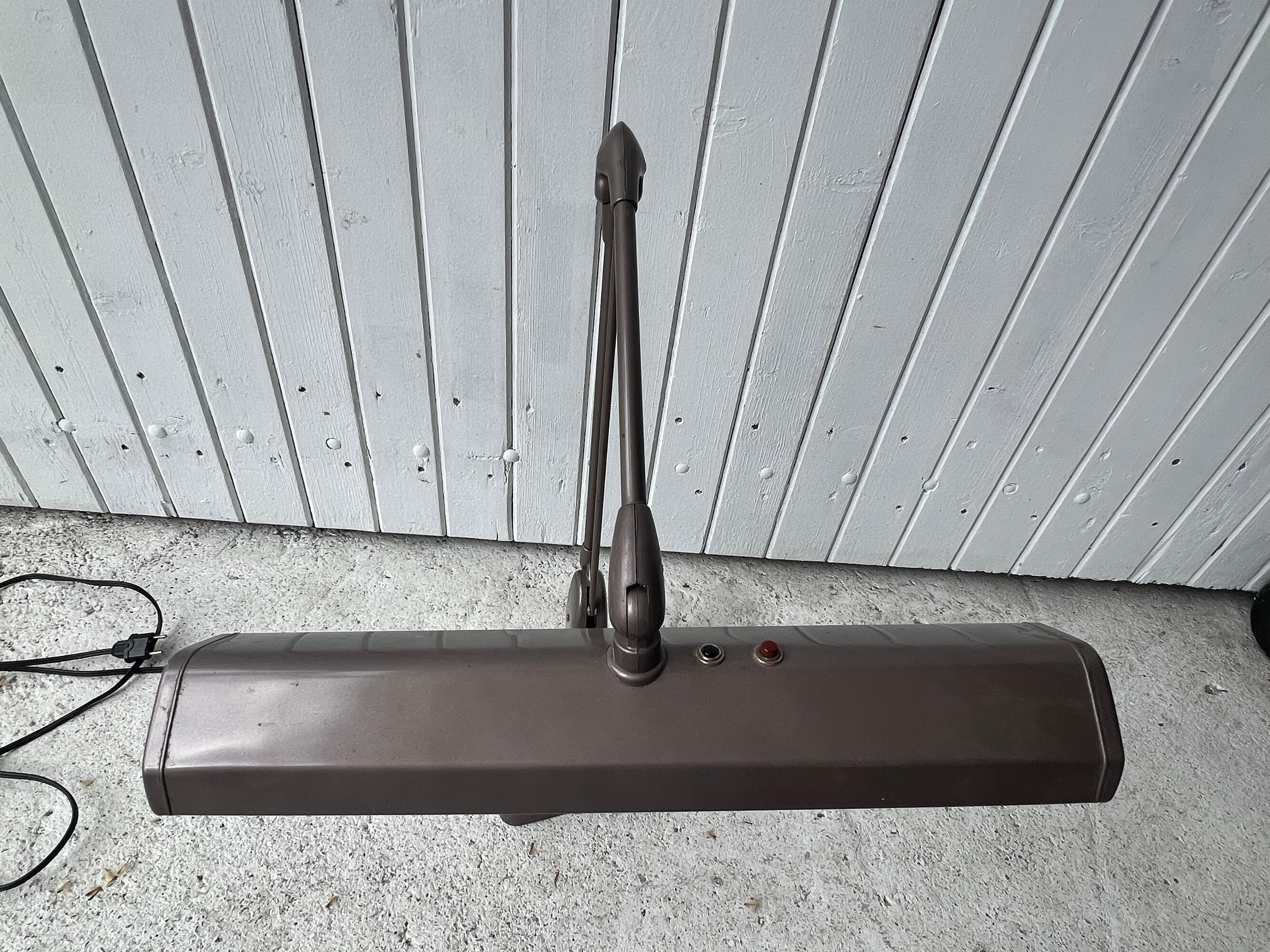 American Industrial Floating Metal Lamp by Dazor USA , Signed For Sale
