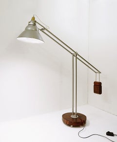 Industrial Floor Lamp with Counter Weight, Italy, 1950s