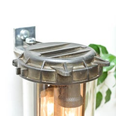 Industrial Fluorescent Light in Patinated Cast Aluminium, France circa 1960-1969