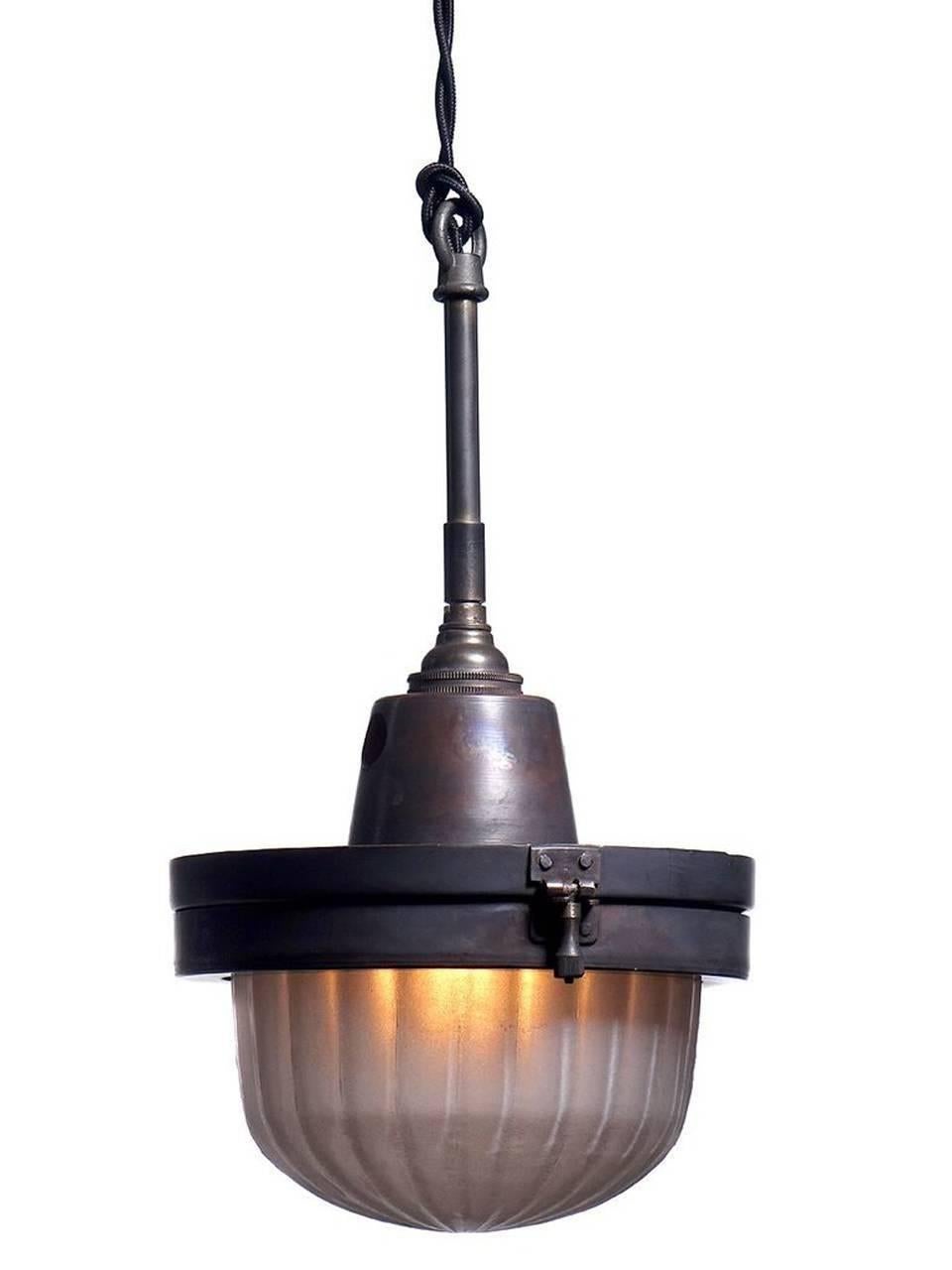 American Industrial Fluted Dome Pendants