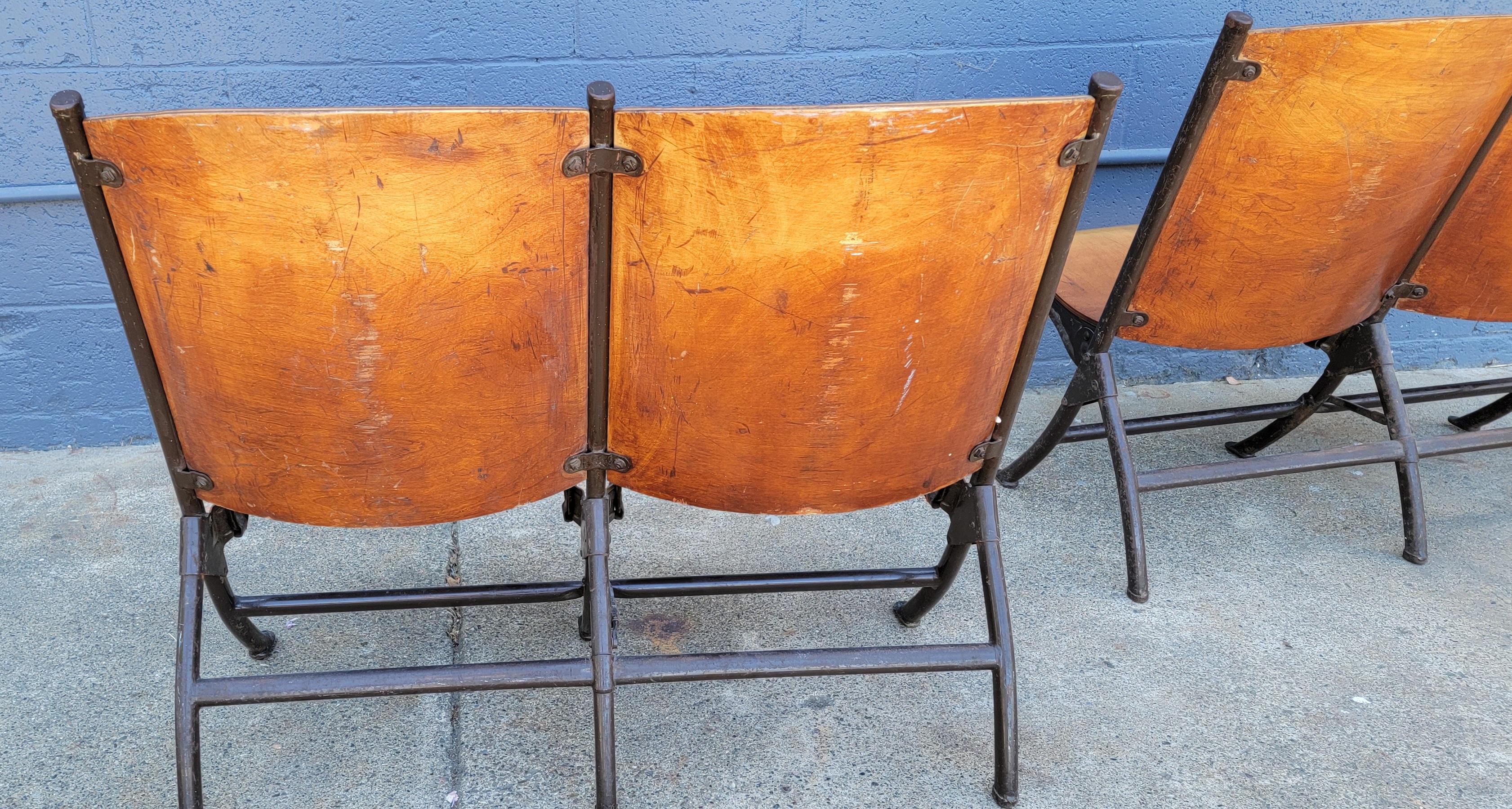 Industrial Folding Theater / Auditorium Chairs, 1930's 6