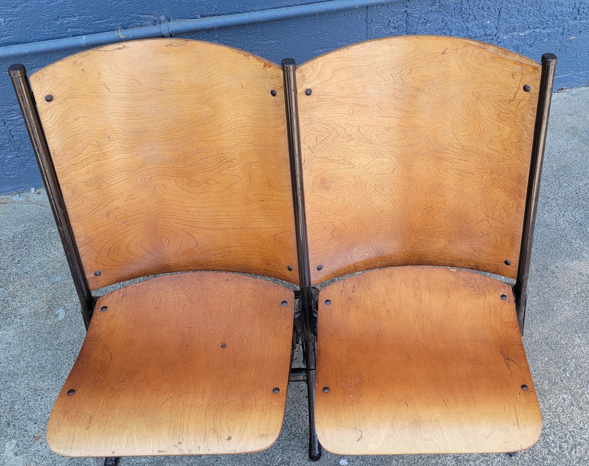 Industrial Folding Theater / Auditorium Chairs, 1930's 9