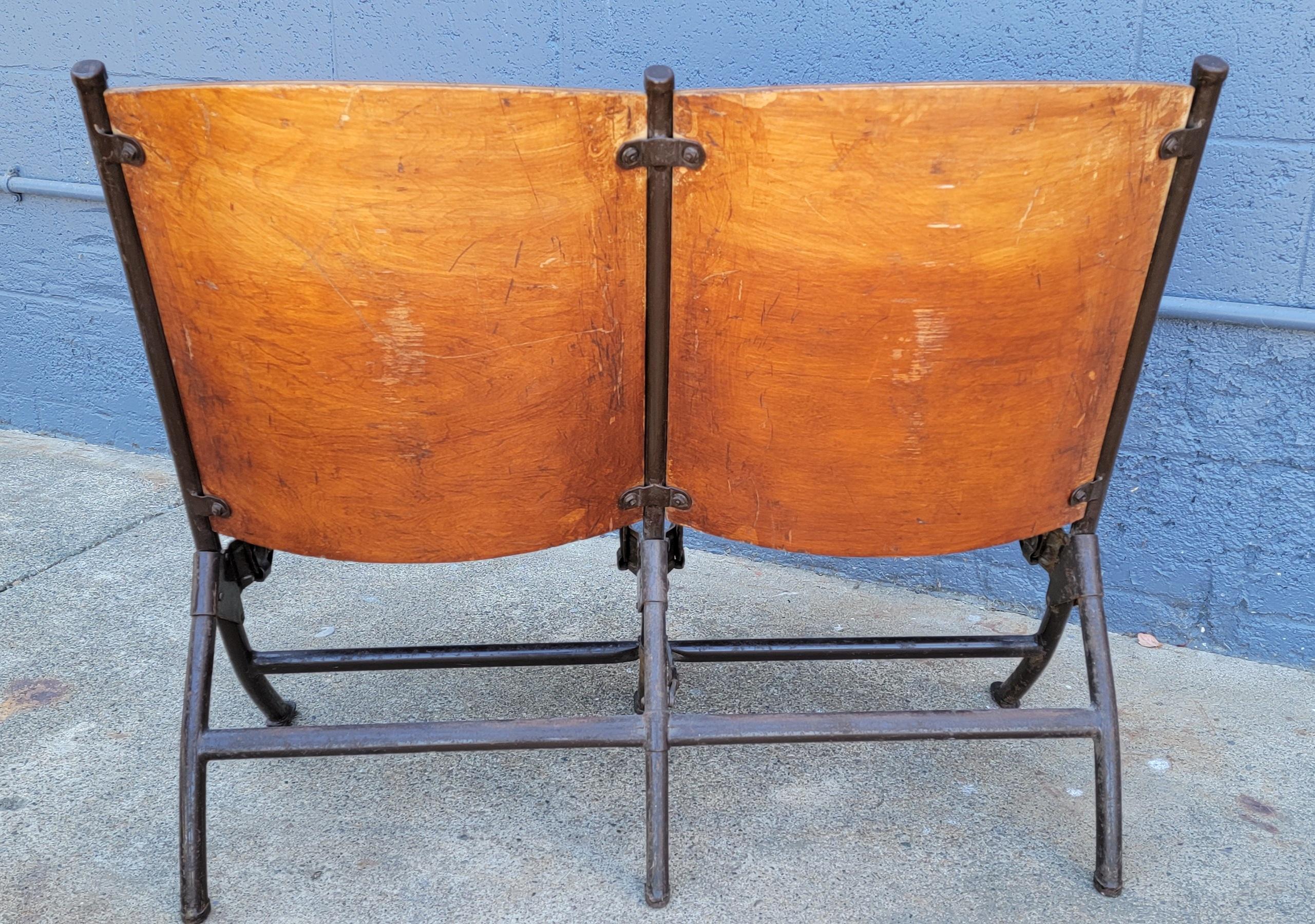 Steel Industrial Folding Theater / Auditorium Chairs, 1930's