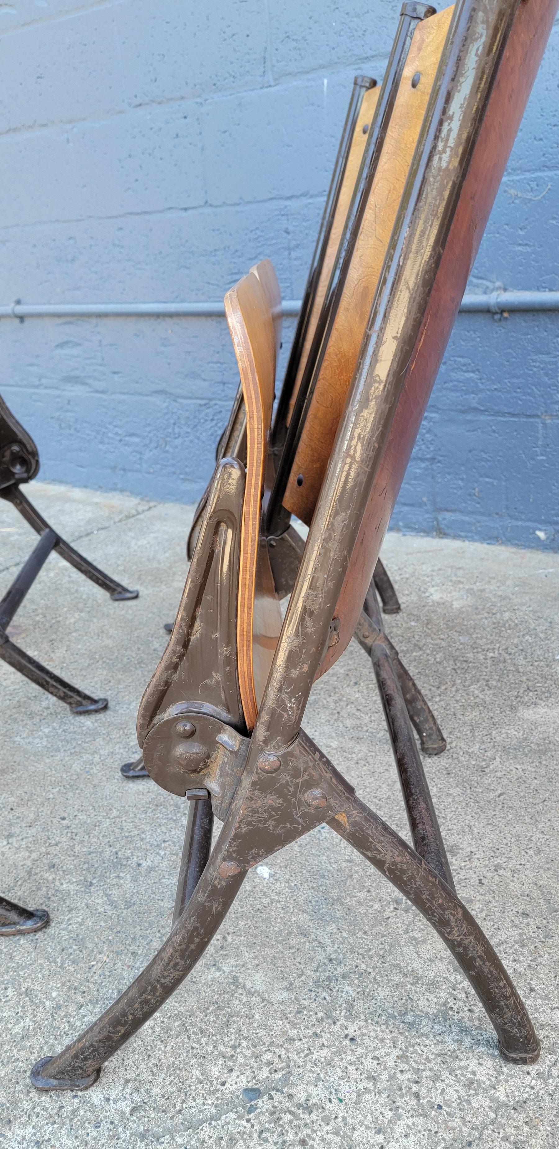 Industrial Folding Theater / Auditorium Chairs, 1930's 1
