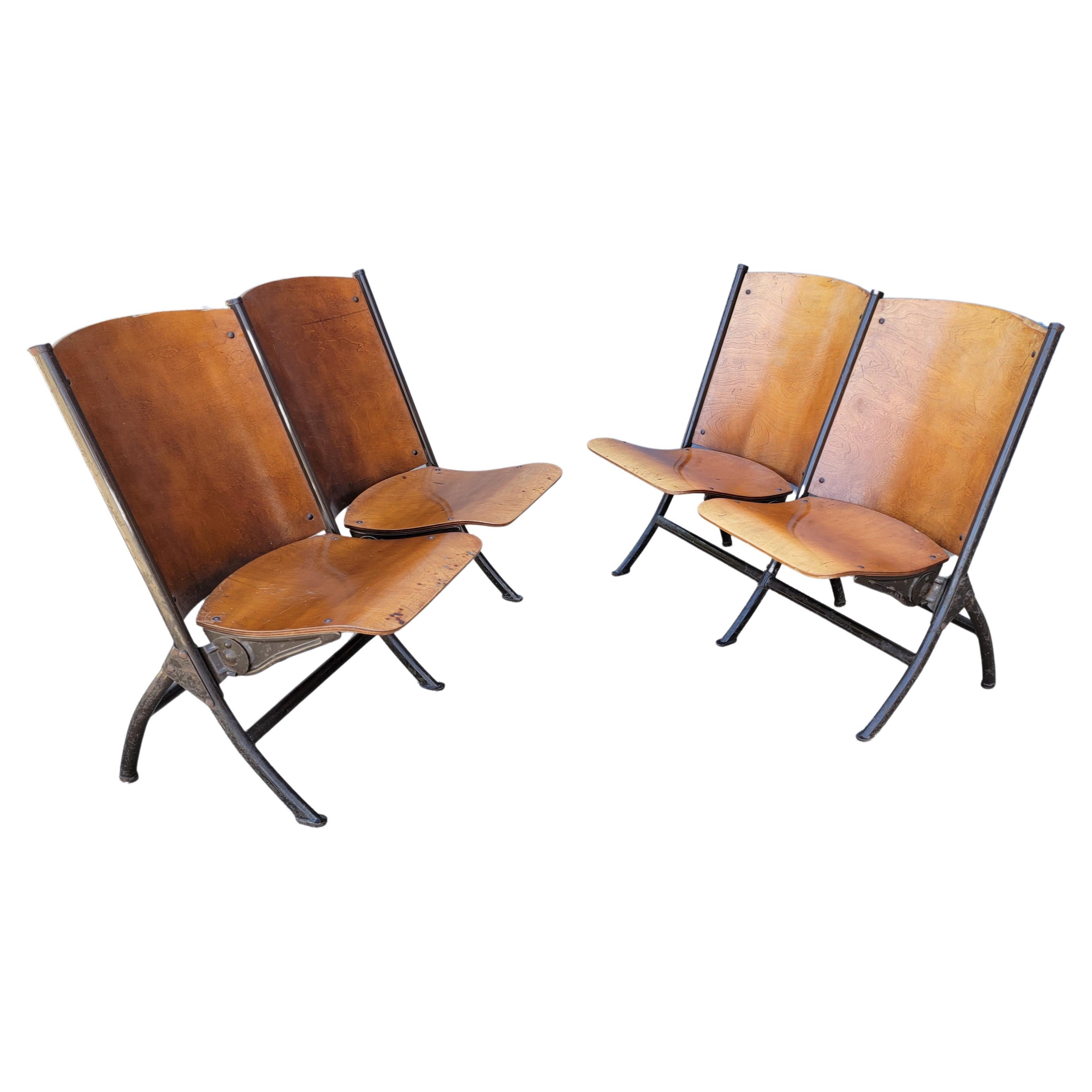 Industrial Folding Theater Chairs, 1930's