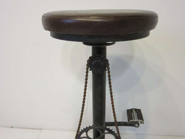 Unknown Industrial Folk Art Bicycle Stool For Sale