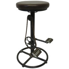 Vintage Industrial Folk Art Bicycle Stool