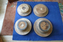 Modelli da fonderia industriale, set da quattro, scultura da parete, tavolino, tavolino da salotto