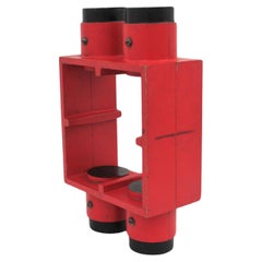 Industrial Foundry Mold Red Black Wood Sculpture, Spain, 1940s