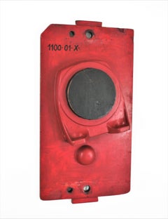 Industrial Foundry Mold Wall Decoration in Red and Black Wood