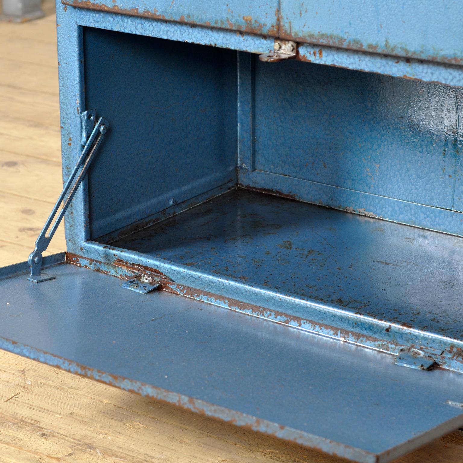 Iron Industrial four-drawer cabinet from the 1970s For Sale