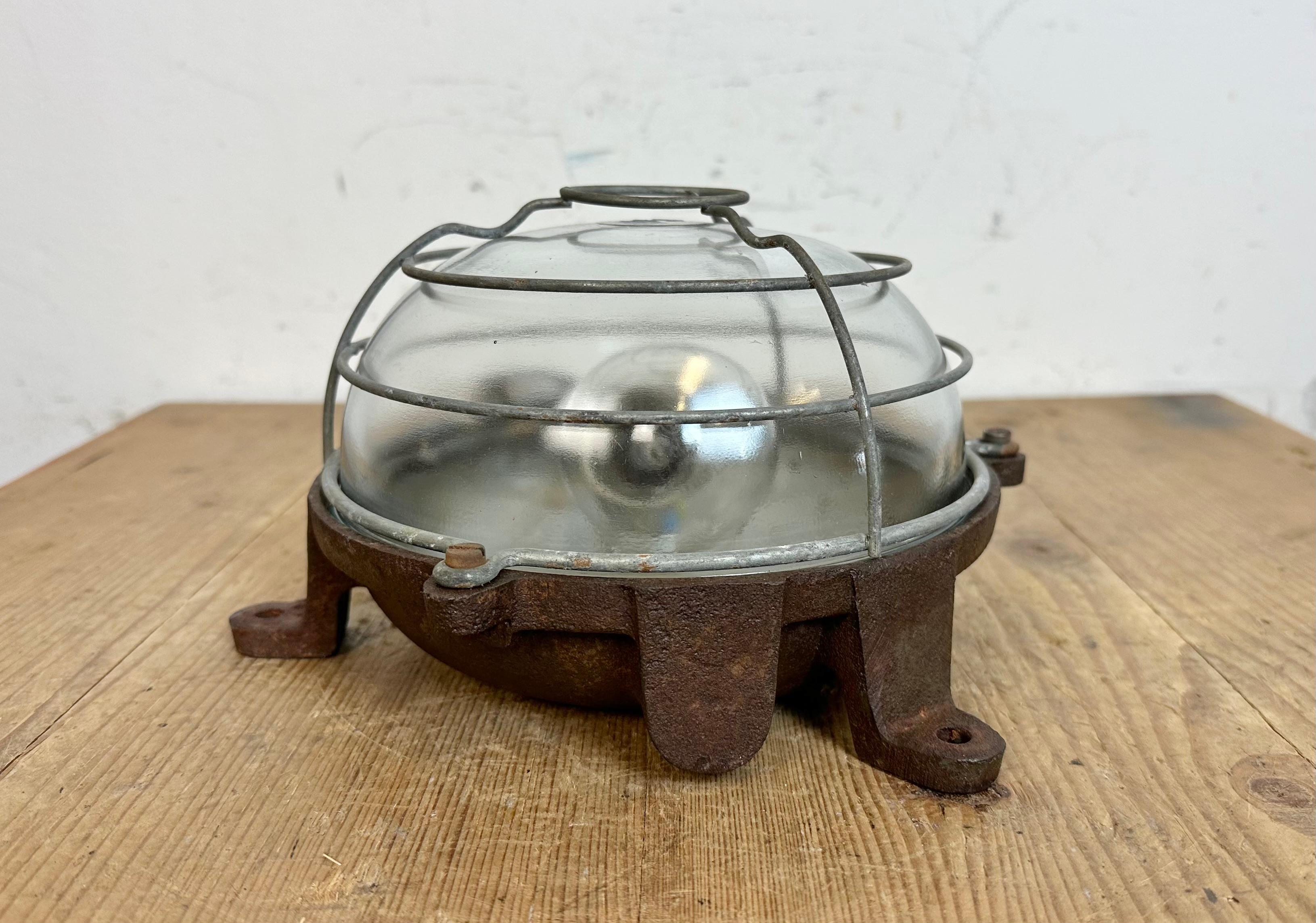 20th Century Industrial French Cast Iron Wall or Ceiling Light, 1950s For Sale