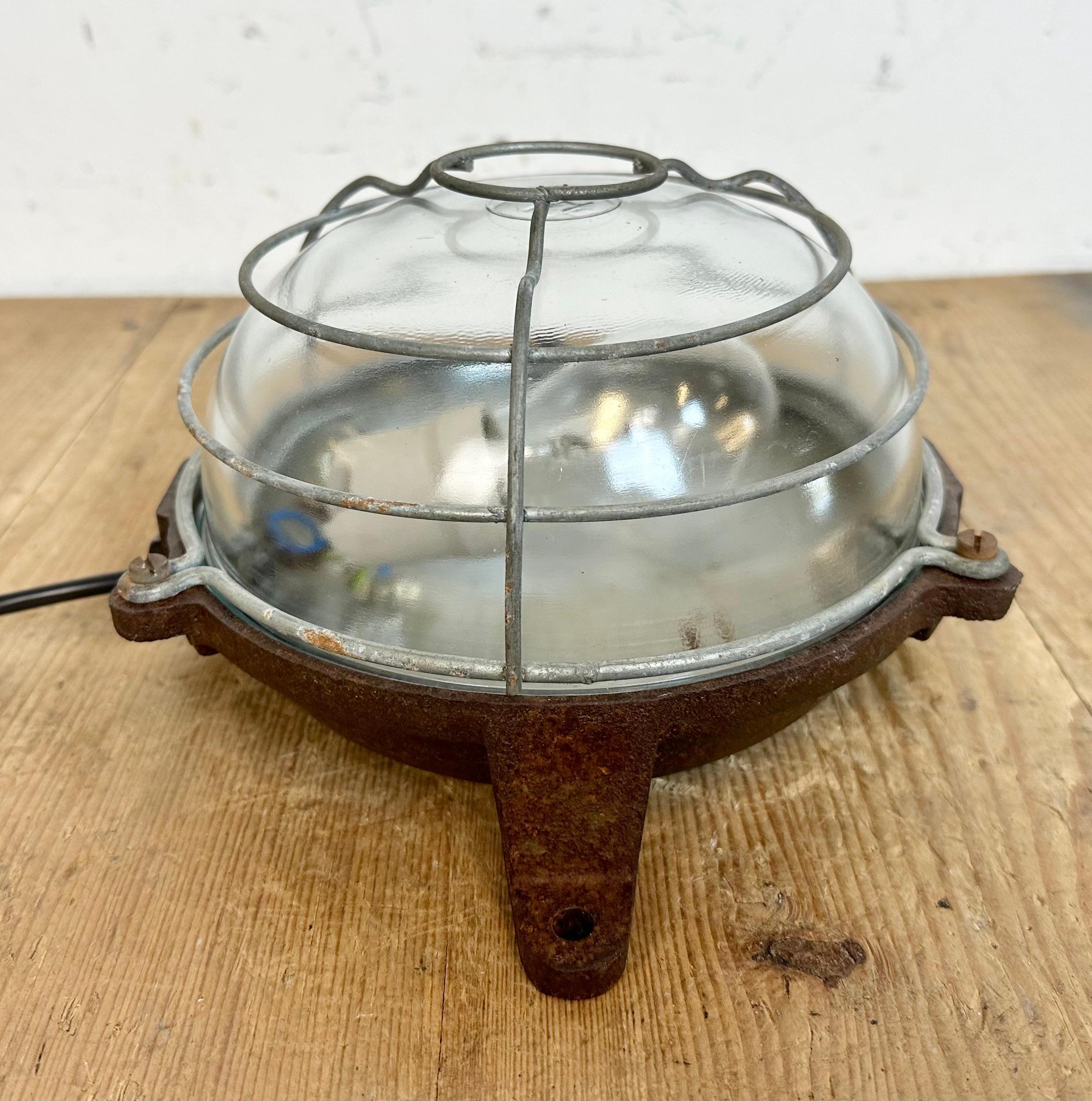 Industrial French Cast Iron Wall or Ceiling Light, 1950s For Sale 3