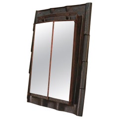 Industrial French Iron Window Mirror Bigot Renaux Paris, 1920