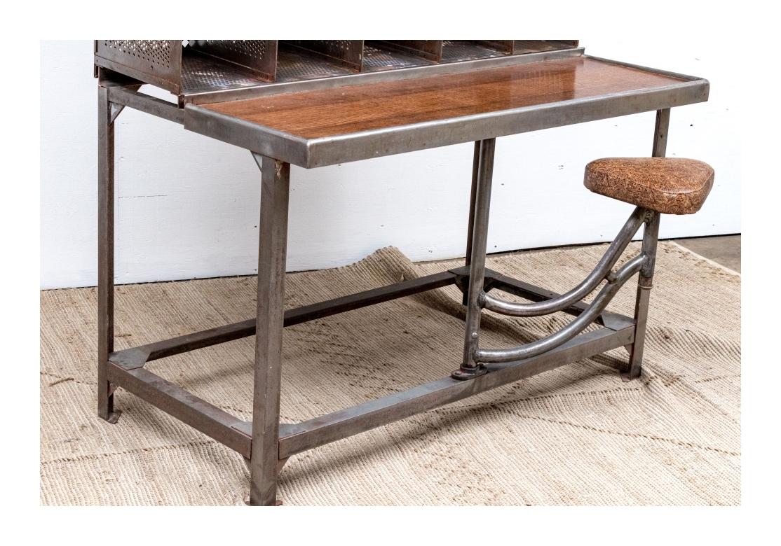 Industrial French Steel Postal Sorting Desk For Sale 8