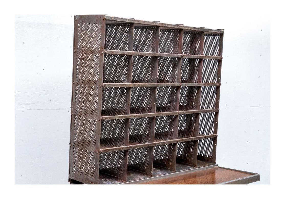 Industrial French Steel Postal Sorting Desk For Sale 9