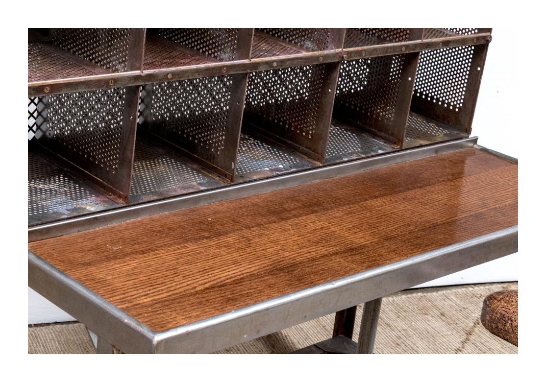 Industrial French Steel Postal Sorting Desk For Sale 4