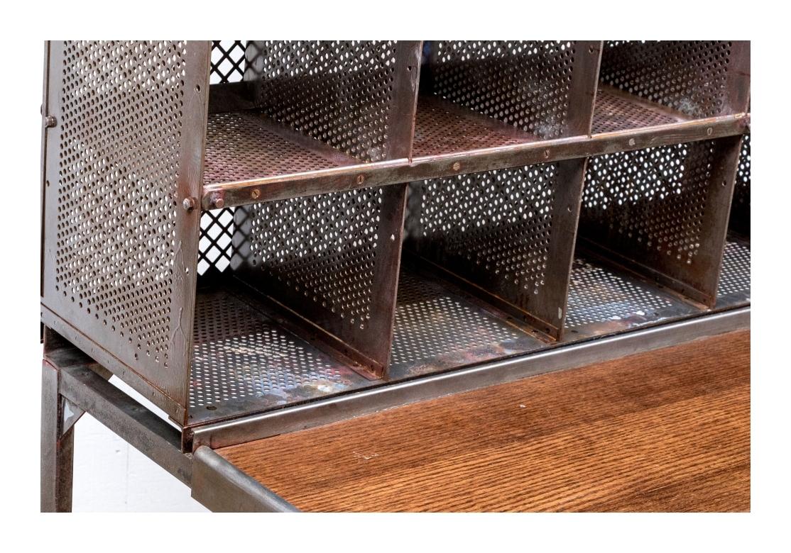 Industrial French Steel Postal Sorting Desk For Sale 5