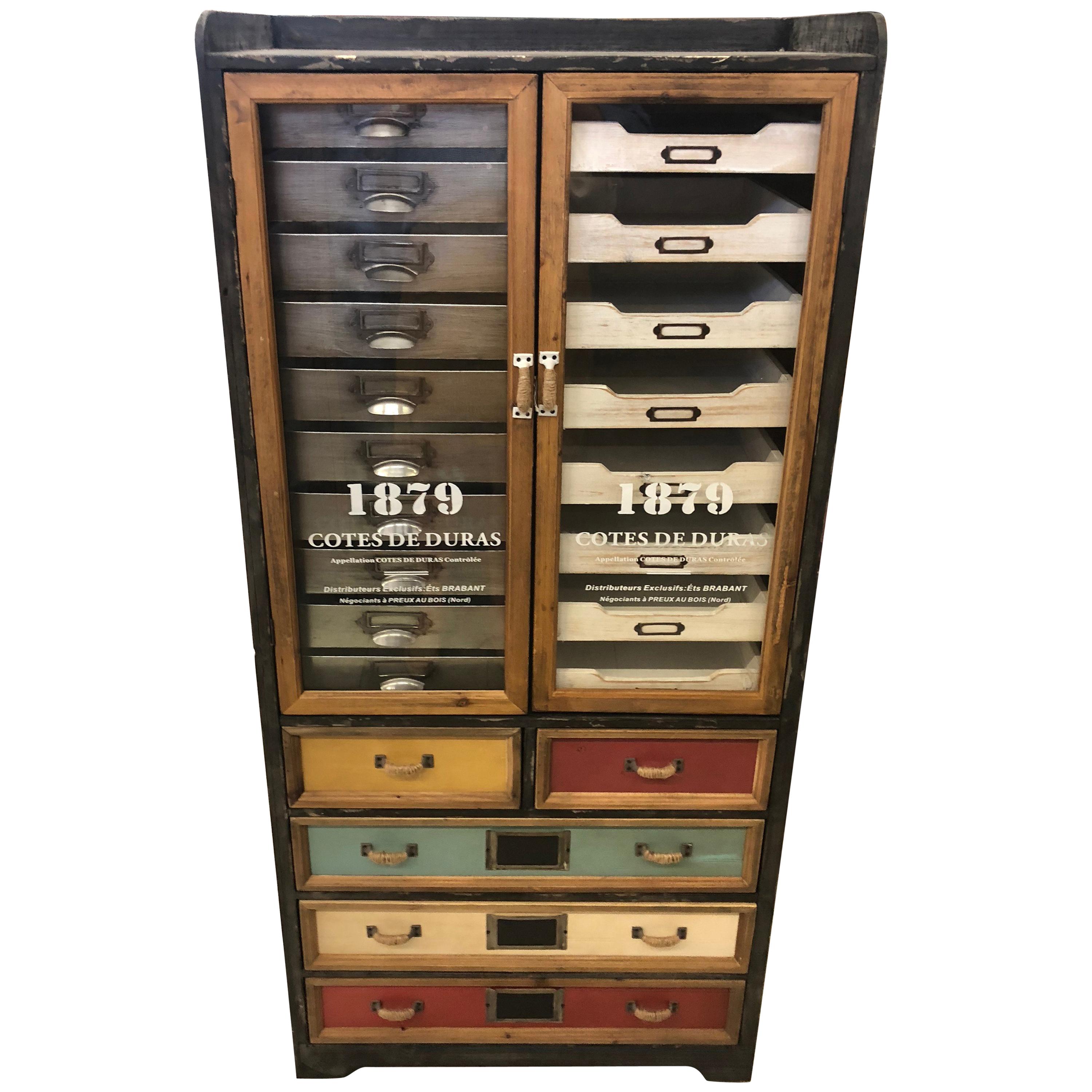 Industrial French Style Funky Mid Century Modern Cupboard For Sale