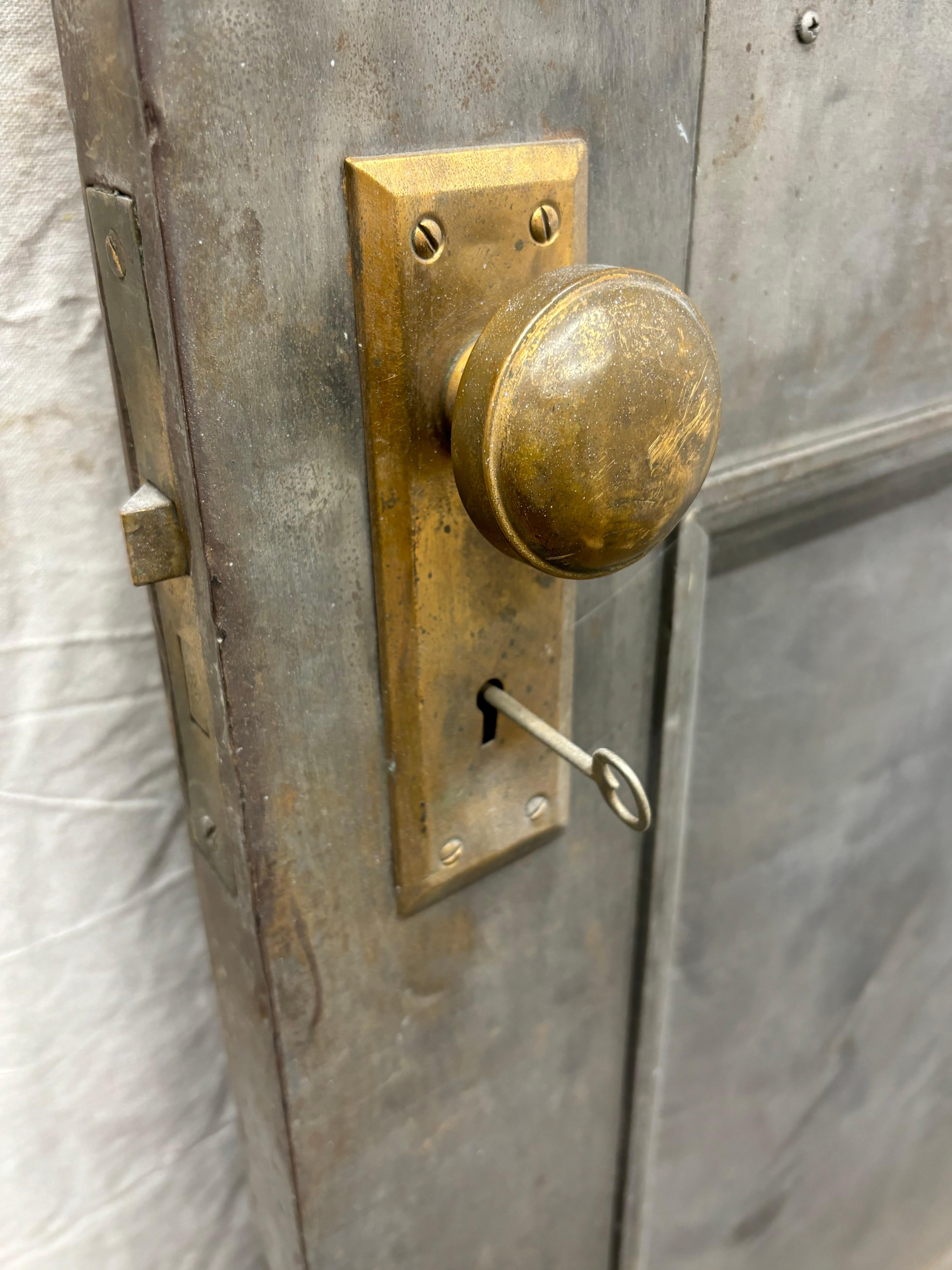Early 20th Century Industrial Galvinized Metal Door 83