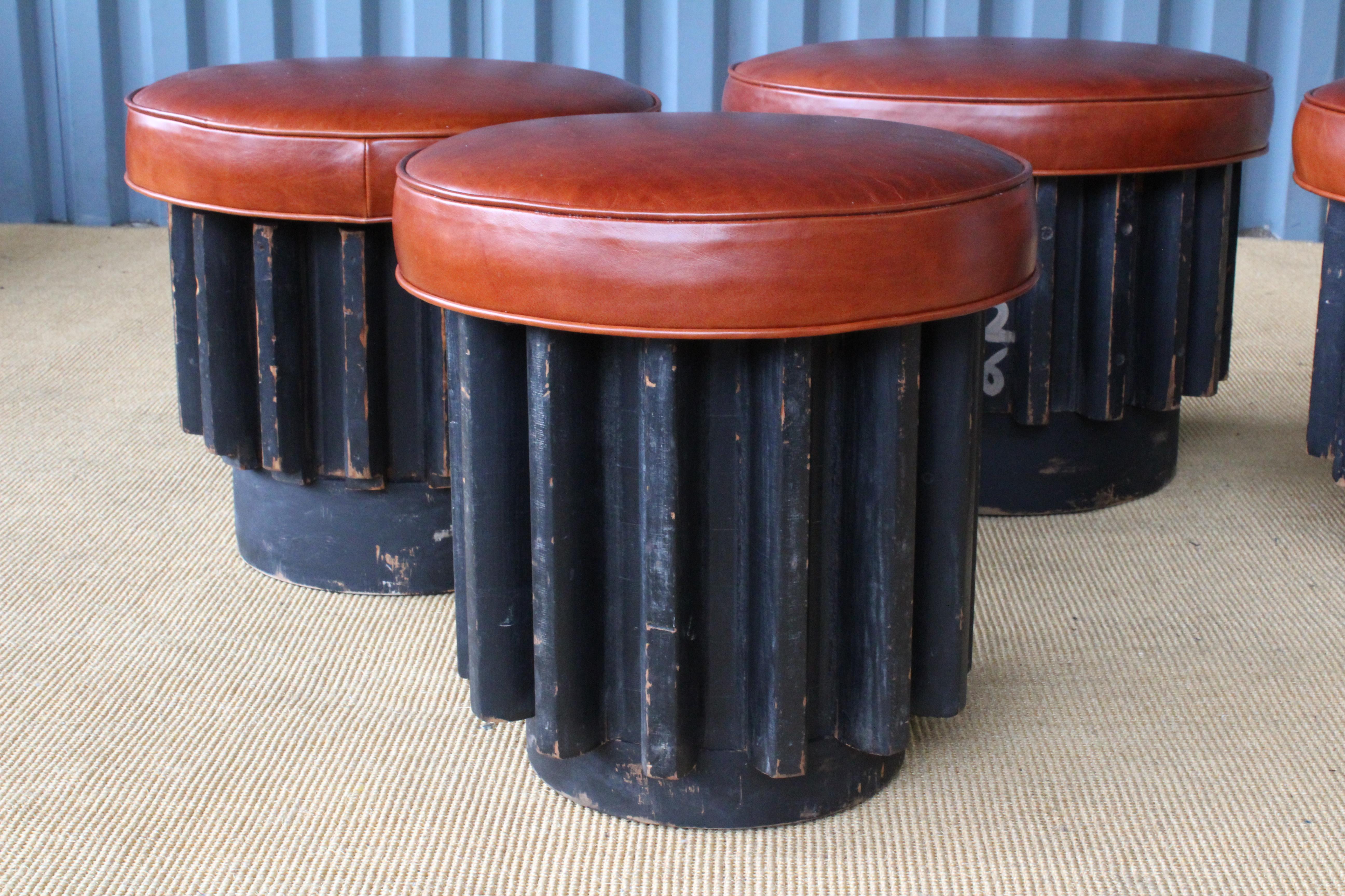 American Industrial Gear Molds Turned into Stools, California, 1940s.