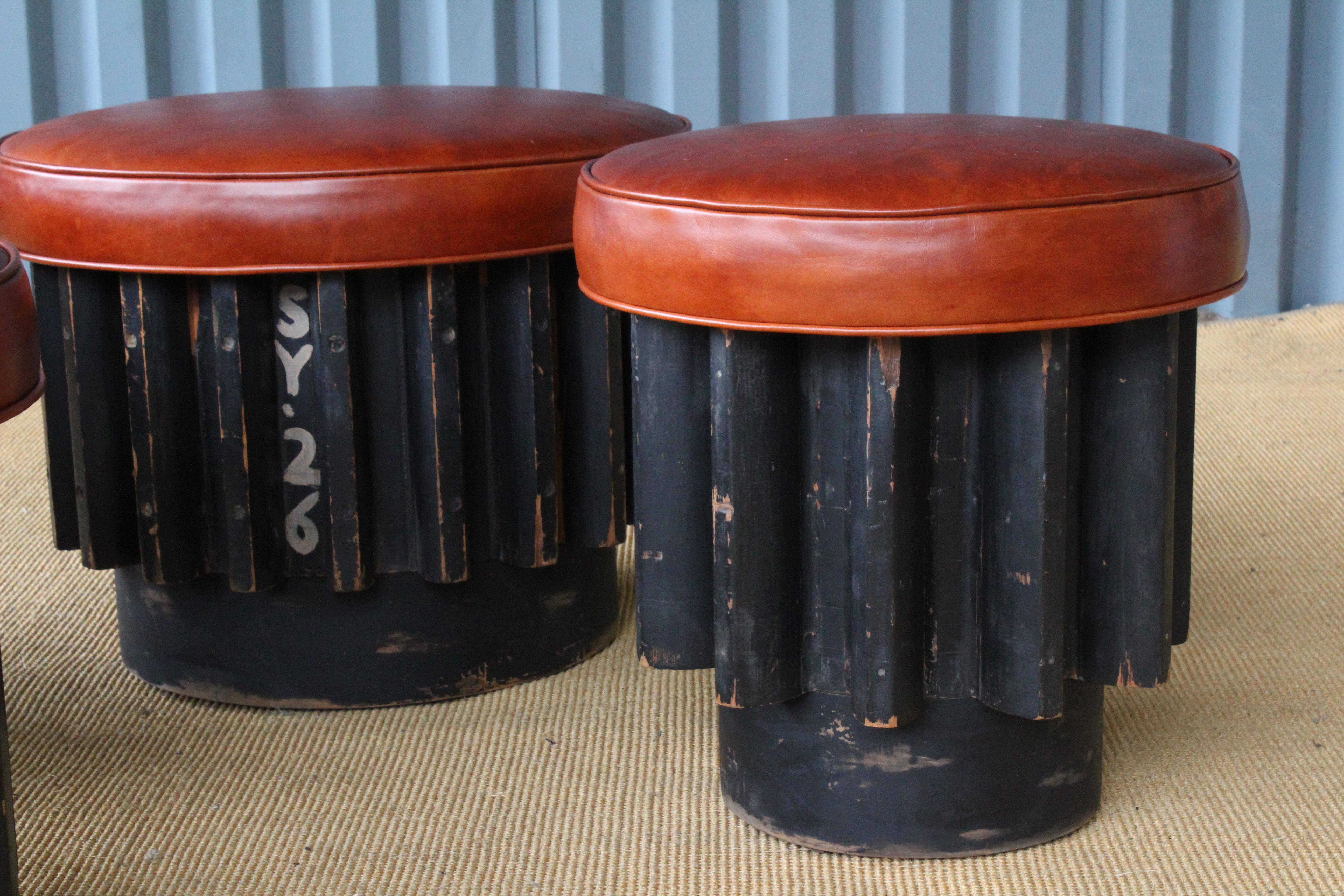 Industrial Gear Molds Turned into Stools, California, 1940s. In Good Condition In Los Angeles, CA