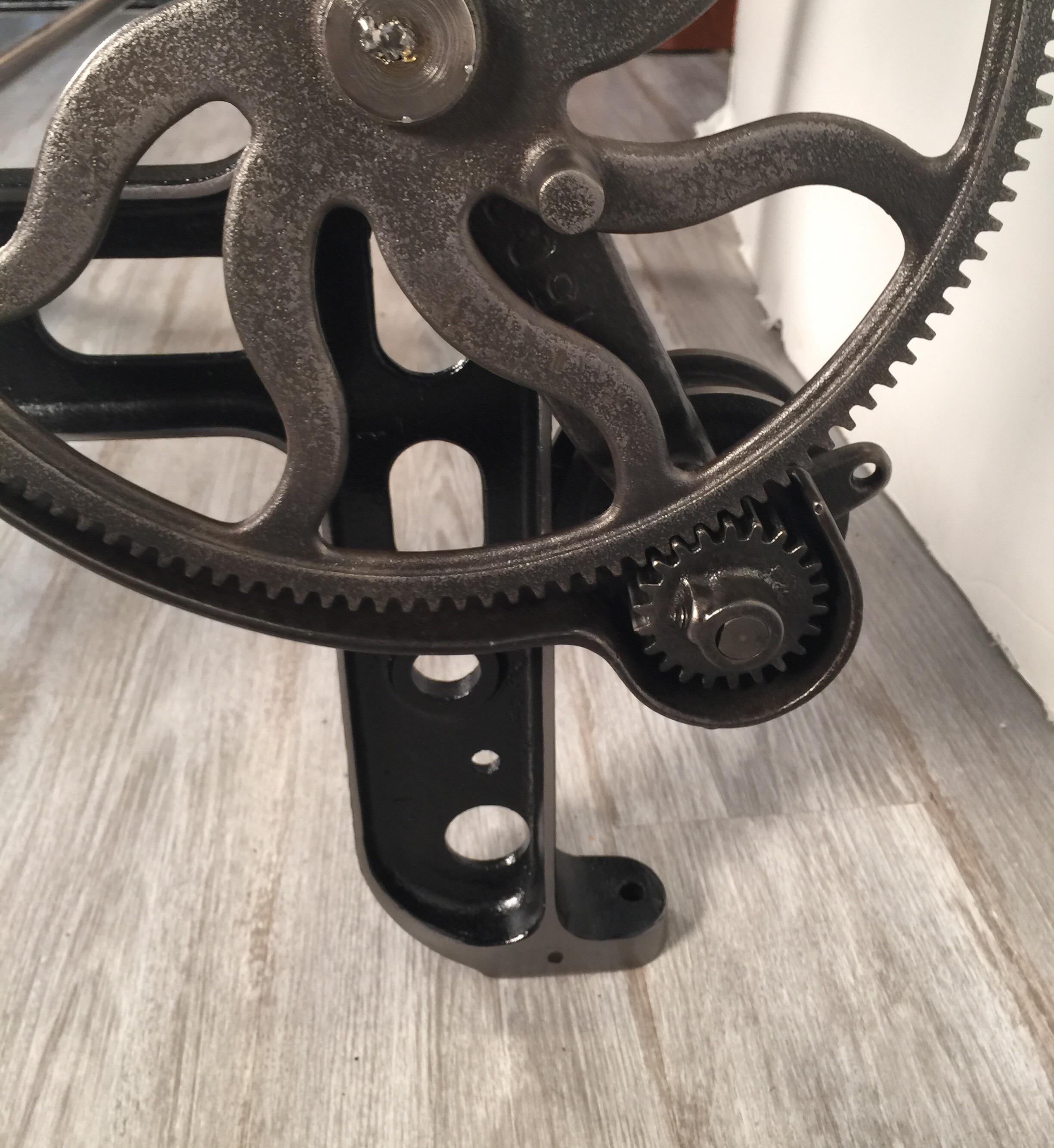 Industrial Gear Table with Glass Top 1
