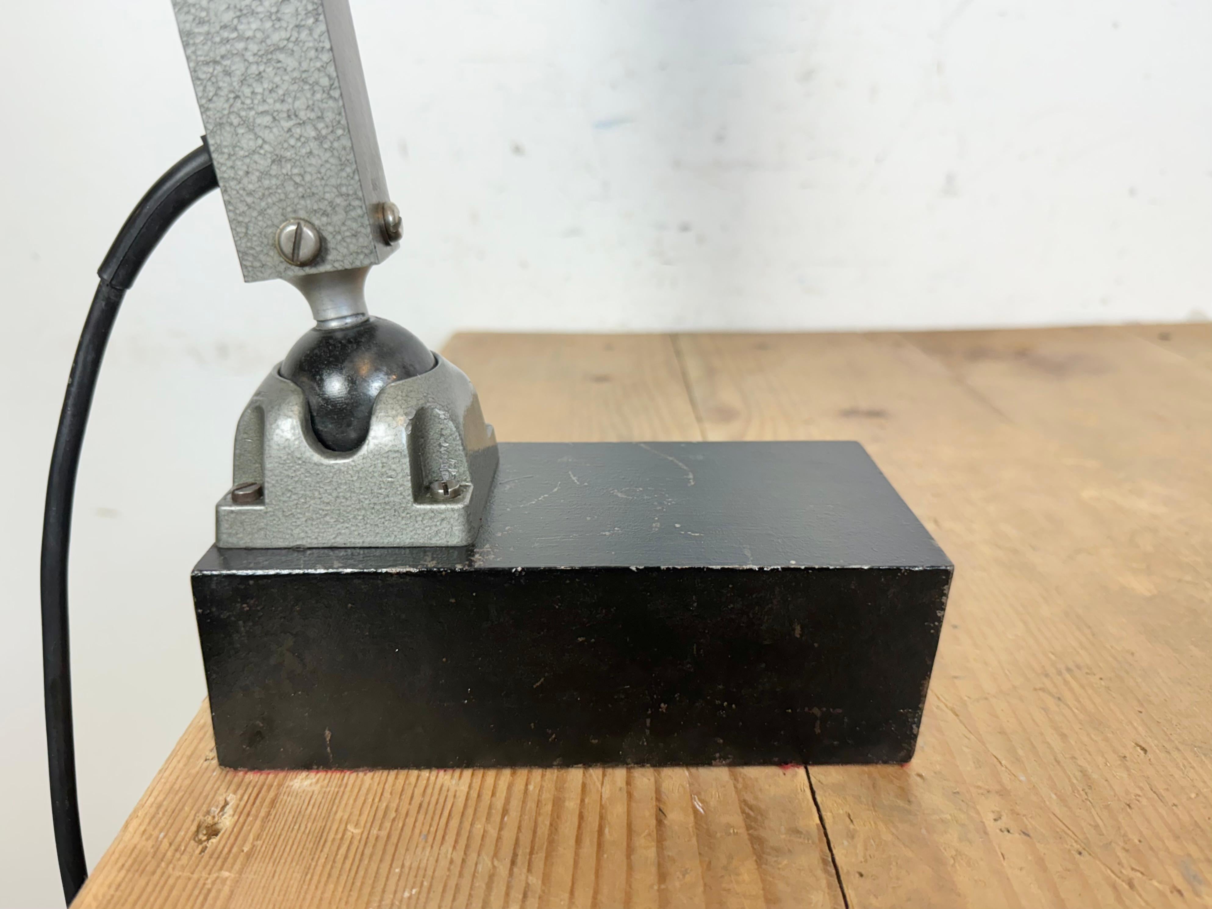 Industrial German Adjustable Flourescent Table Lamp Elwalux, 1960s For Sale 9