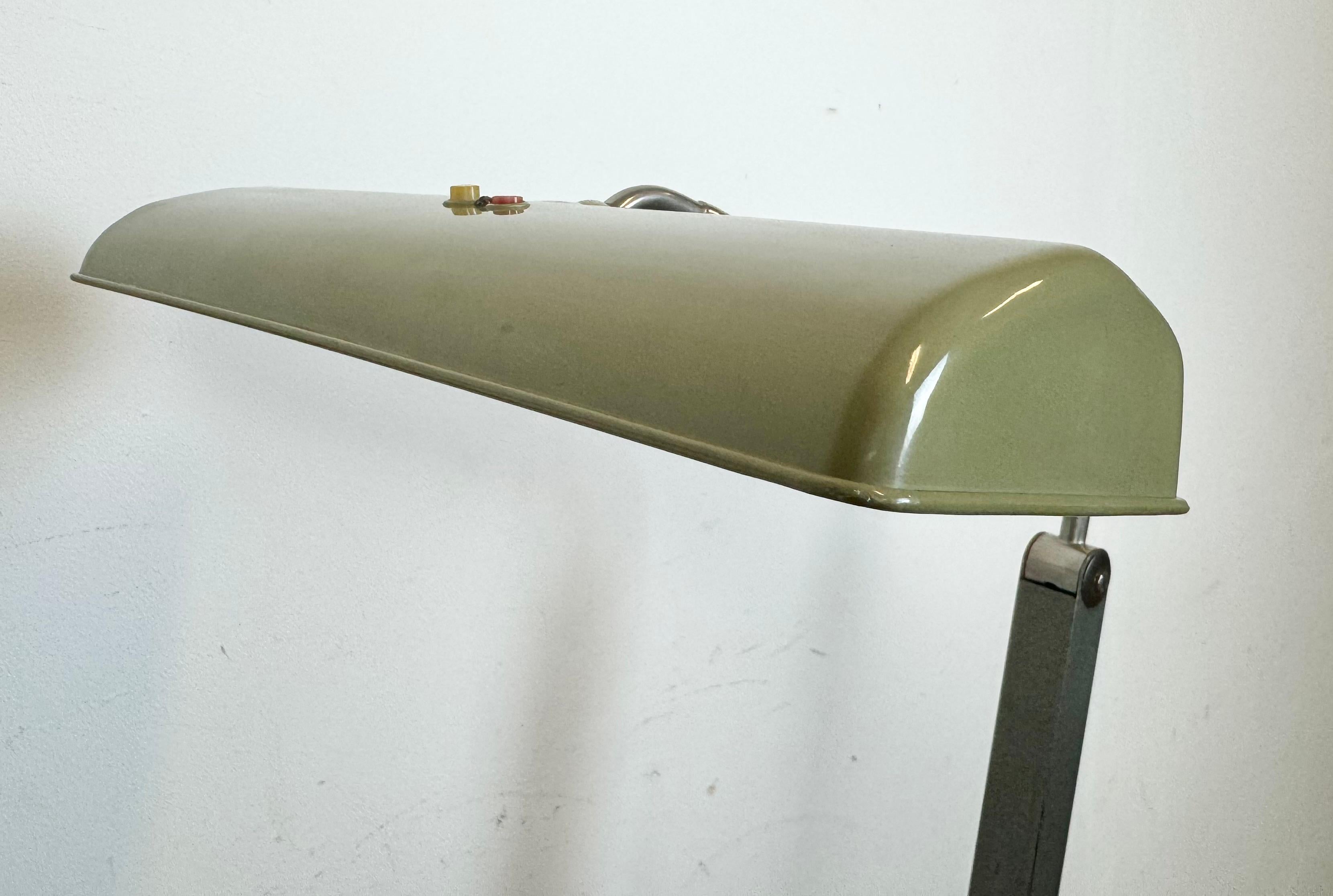 20th Century Industrial German Adjustable Flourescent Table Lamp Elwalux, 1960s For Sale