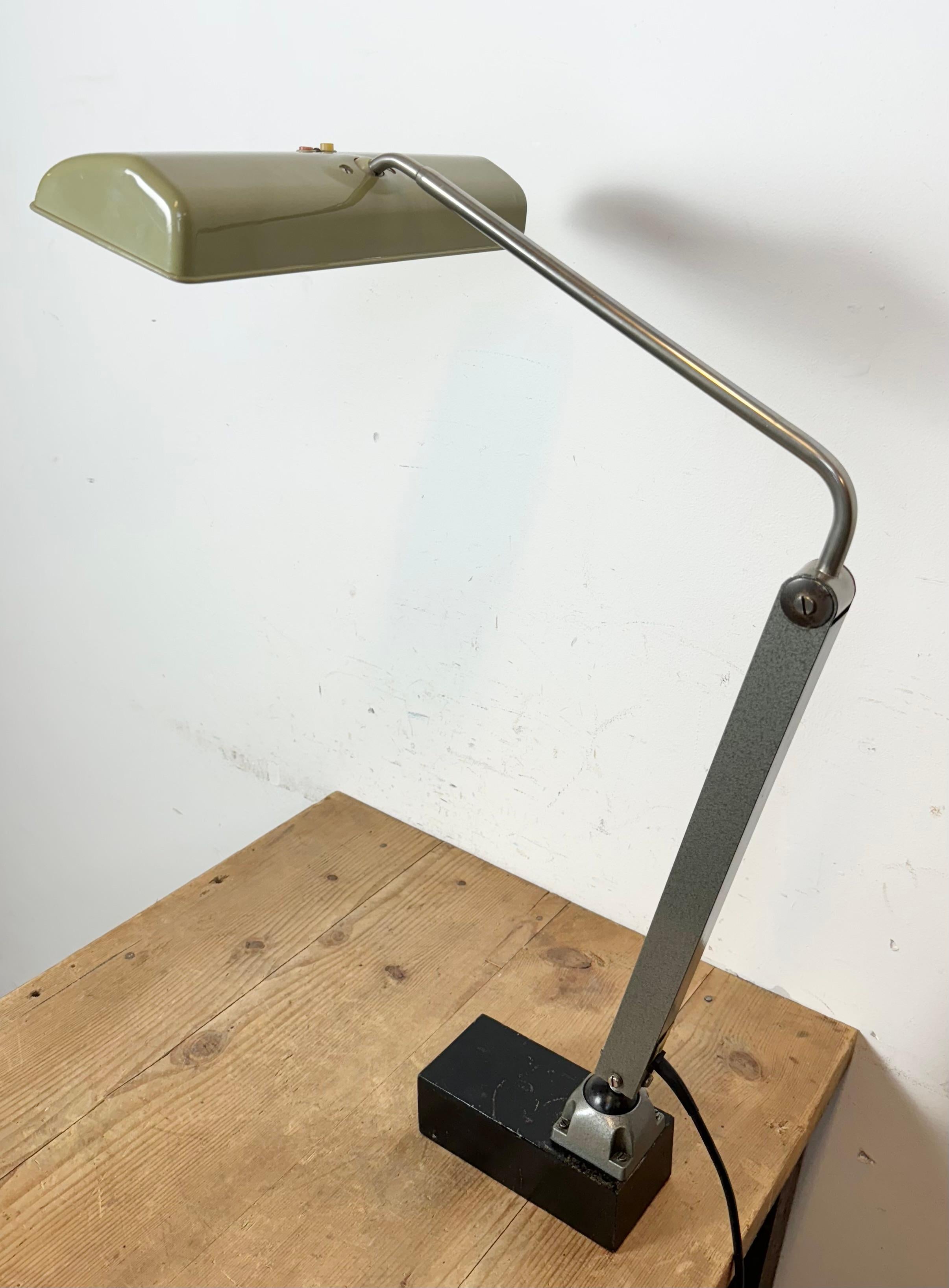 Industrial German Adjustable Flourescent Table Lamp Elwalux, 1960s For Sale 2