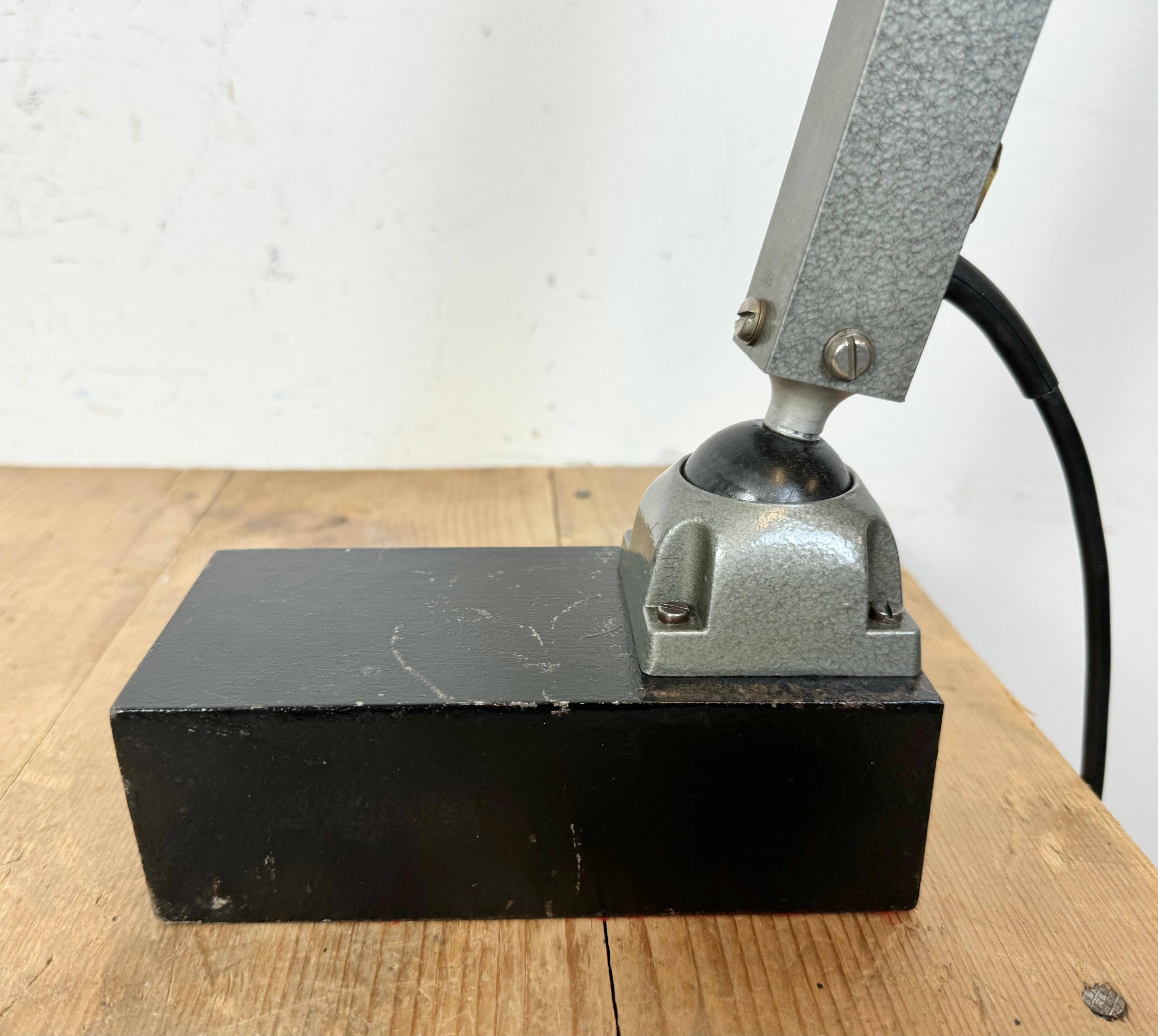 Industrial German Adjustable Flourescent Table Lamp Elwalux, 1960s For Sale 3