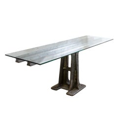 Industrial Glass and Iron Table