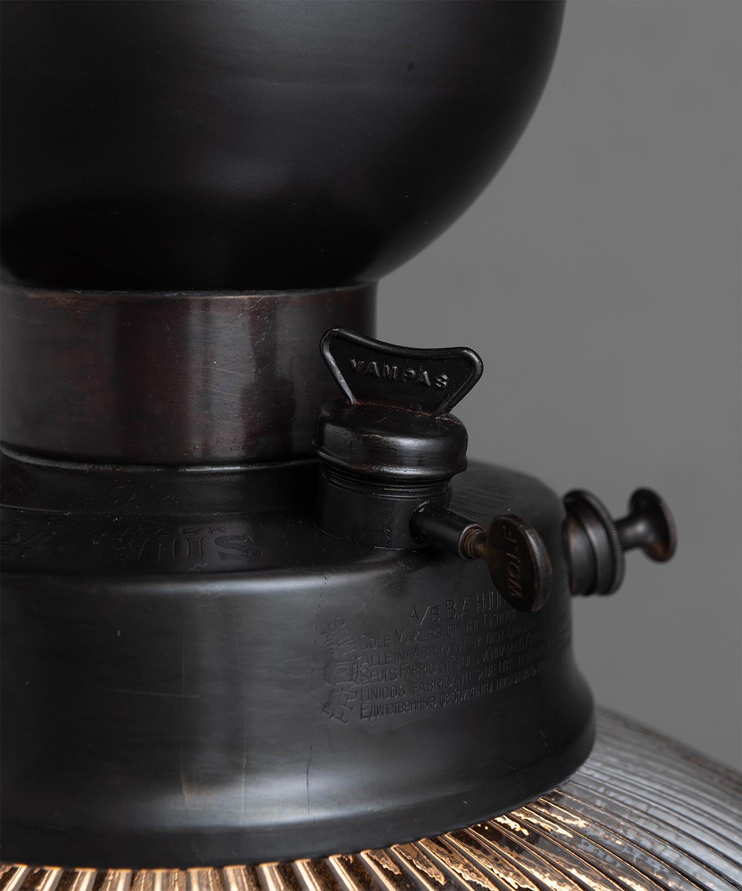Industrial Glass & Brass Gas Lamp Pendant, Italy, 21st century For Sale 2