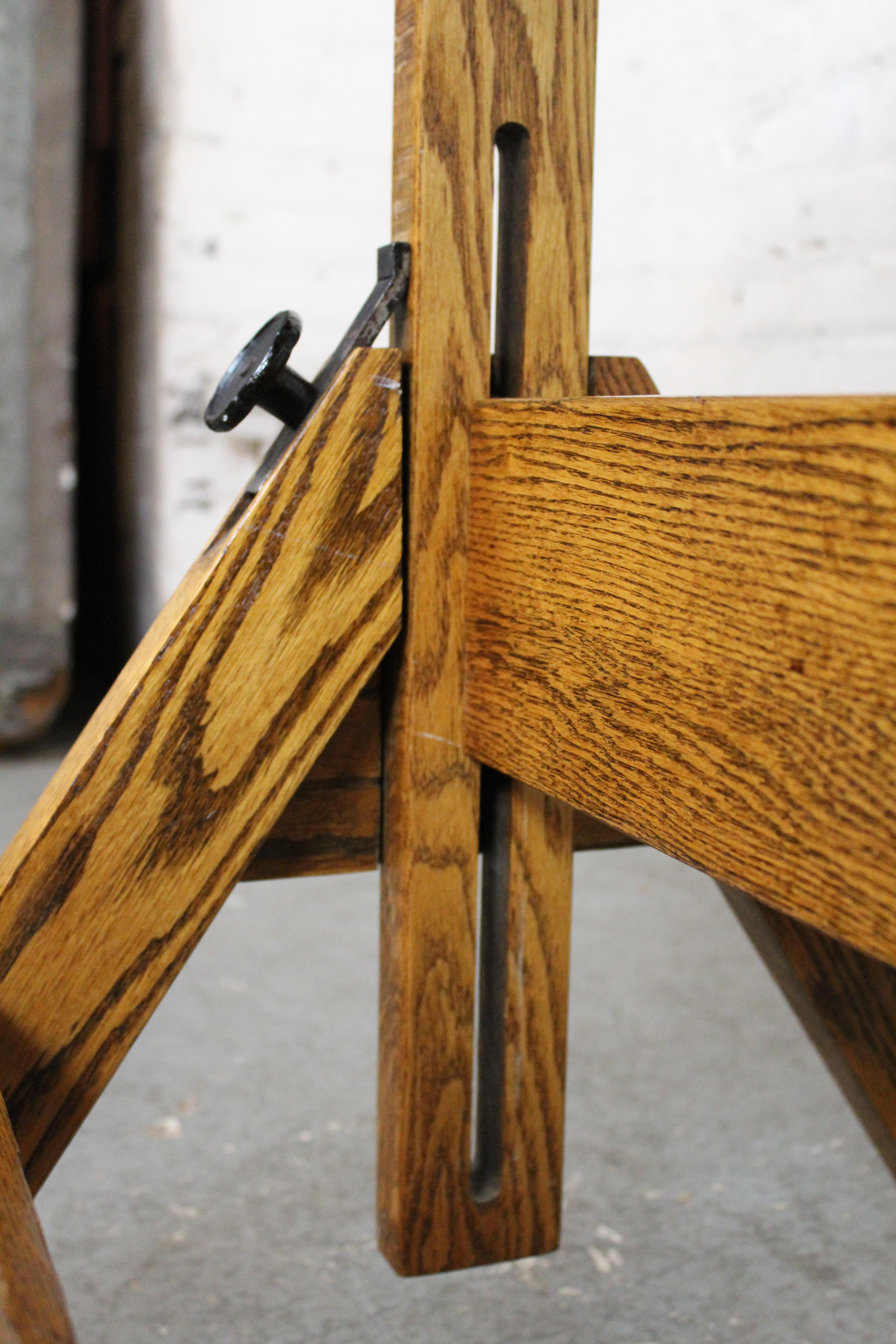 Industrial Golden Oak Drafting Table by Hamilton Manufacturing Co. 7