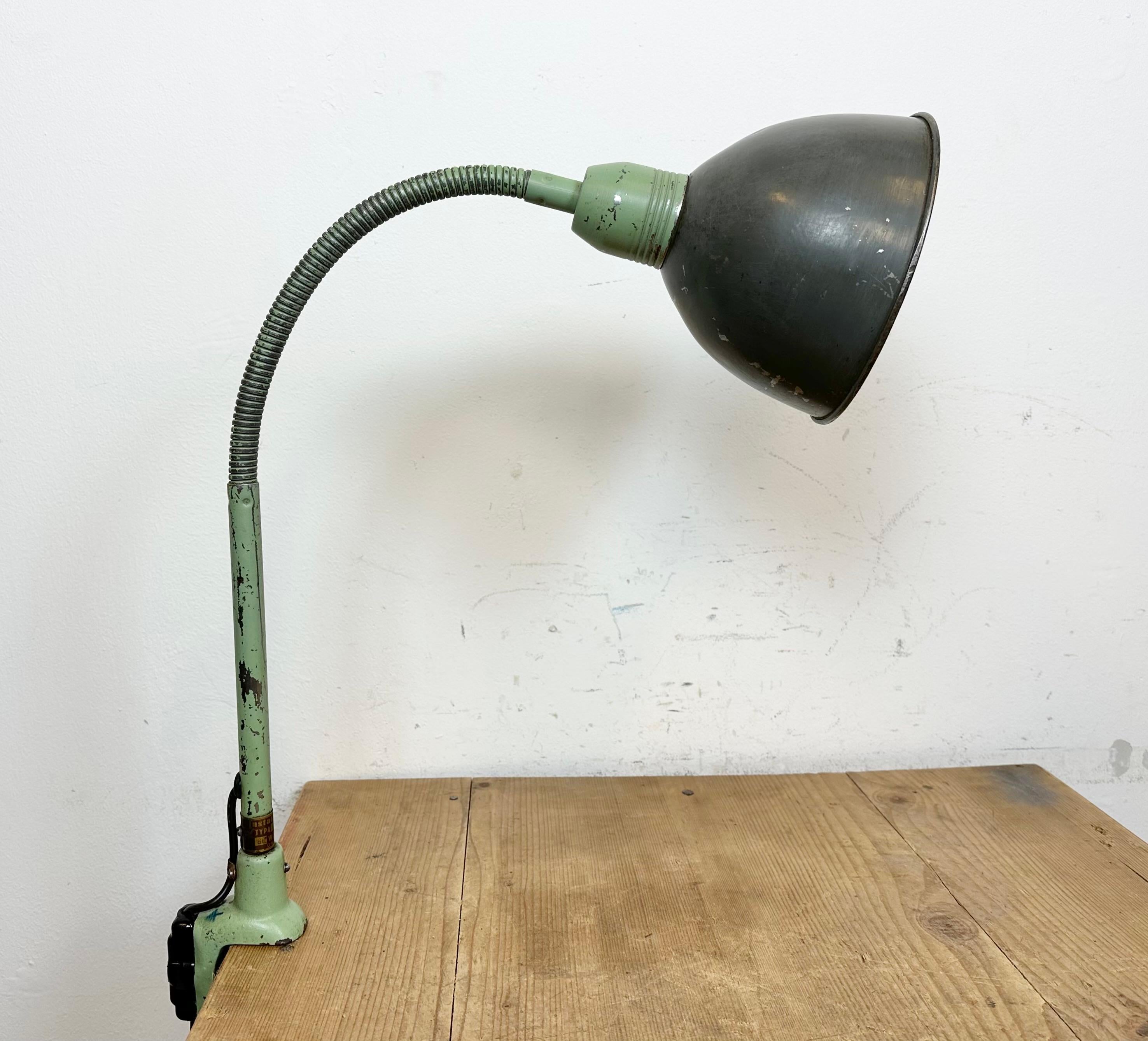 Industrial Gooseneck Table Lamp from Instala Děčín, 1960s For Sale 1