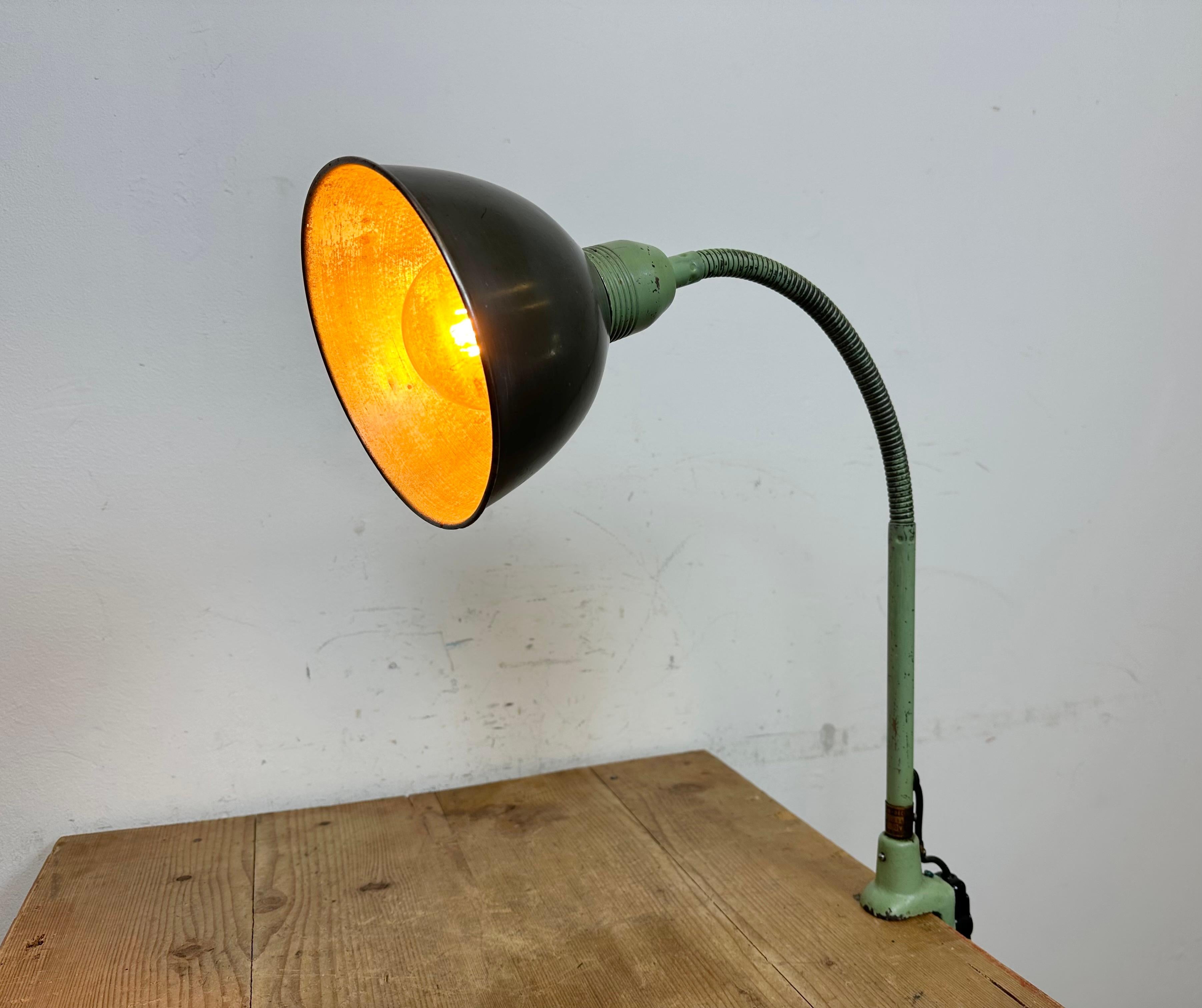 Industrial Gooseneck Table Lamp from Instala Děčín, 1960s For Sale 8