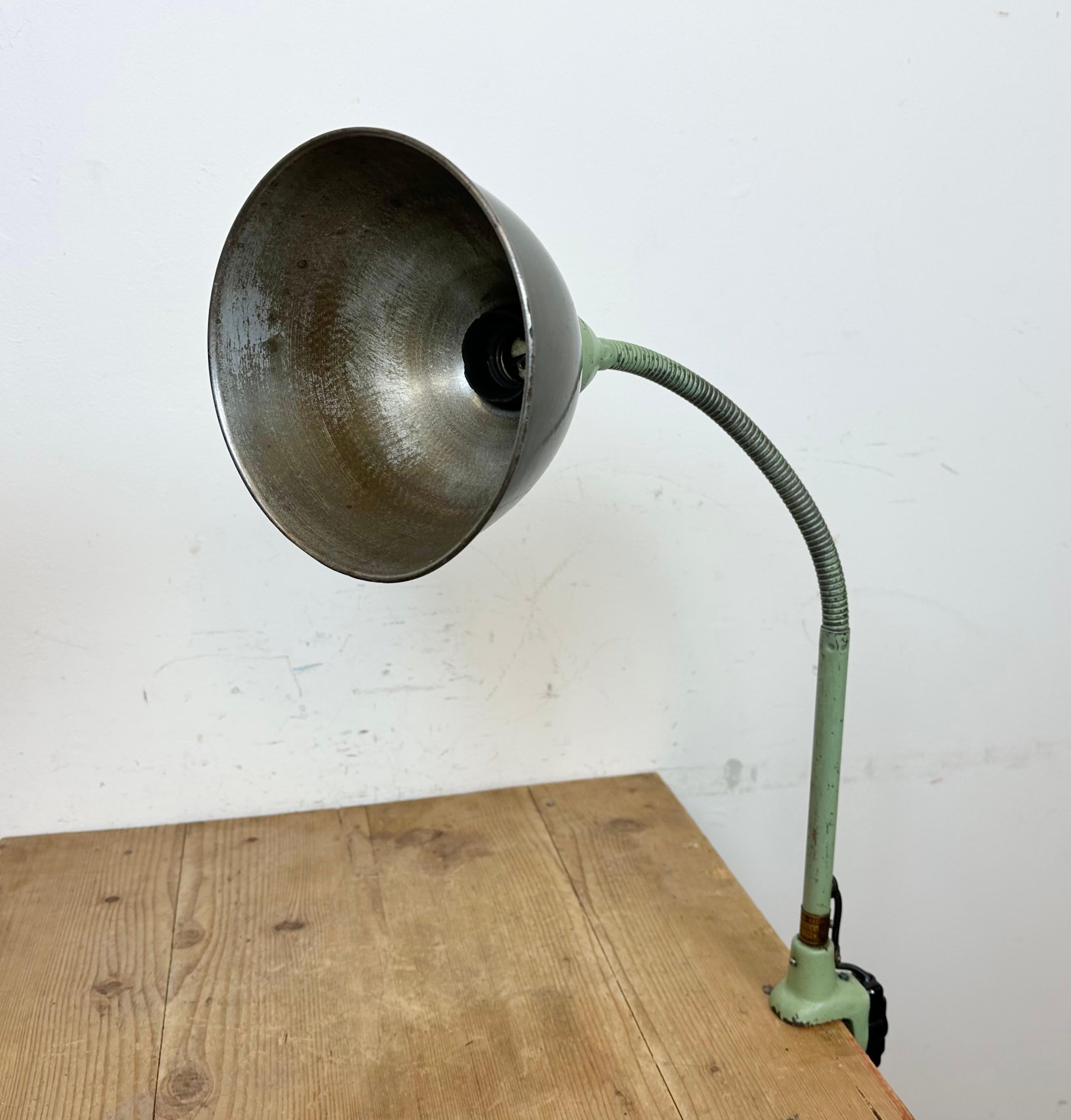Industrial Gooseneck Table Lamp from Instala Děčín, 1960s For Sale 1